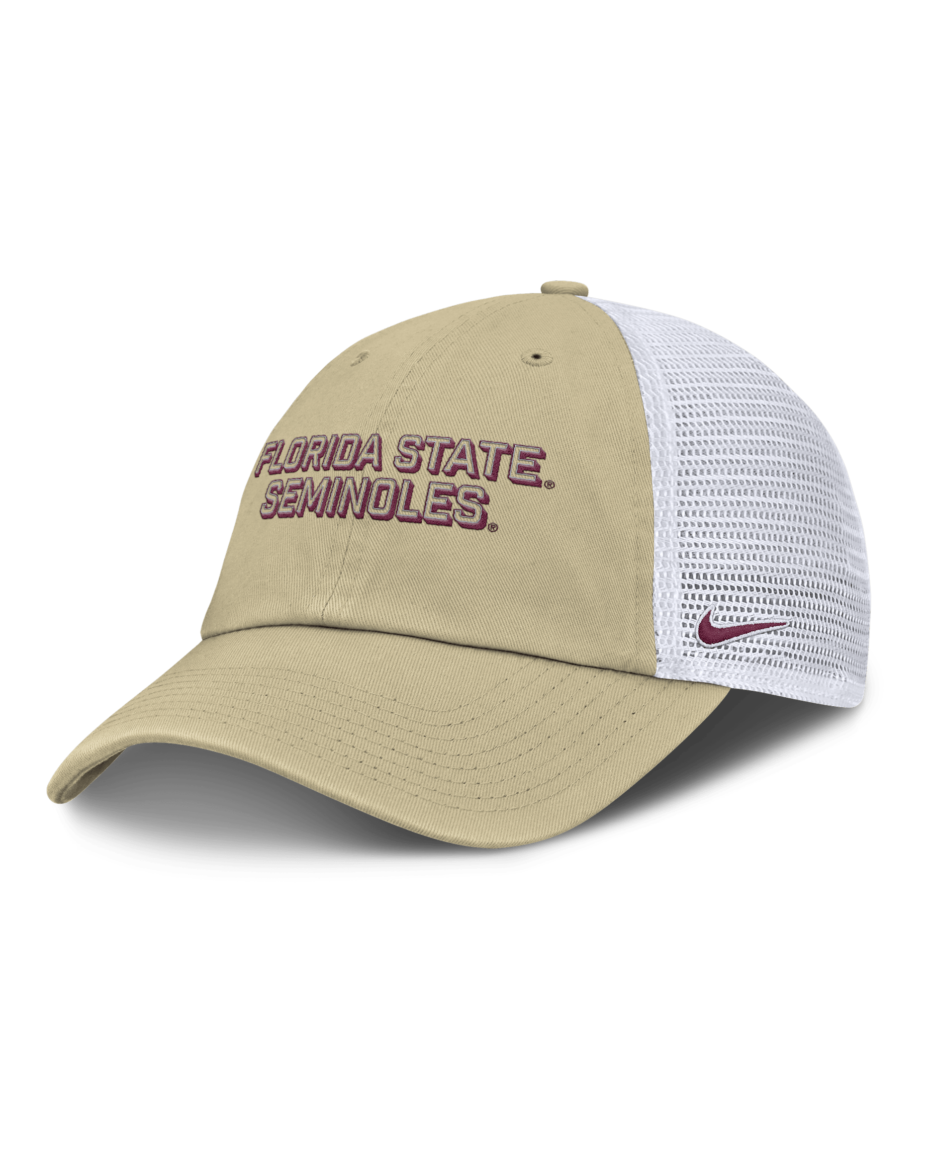 Florida State On-Field Club Gameday Men's Nike College Trucker Adjustable Hat - Vegas Gold