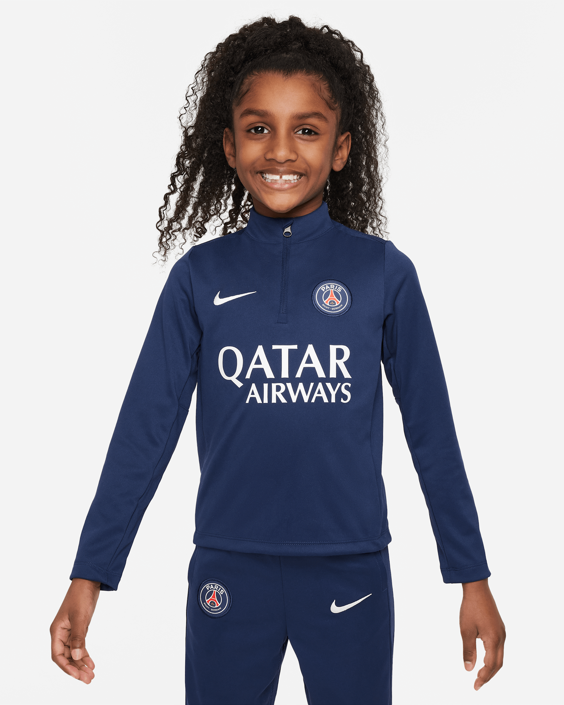 Fotbalové tréninkové tričko Nike Paris Saint-Germain Academy Pro pro malé děti - Midnight Navy/Bílá
