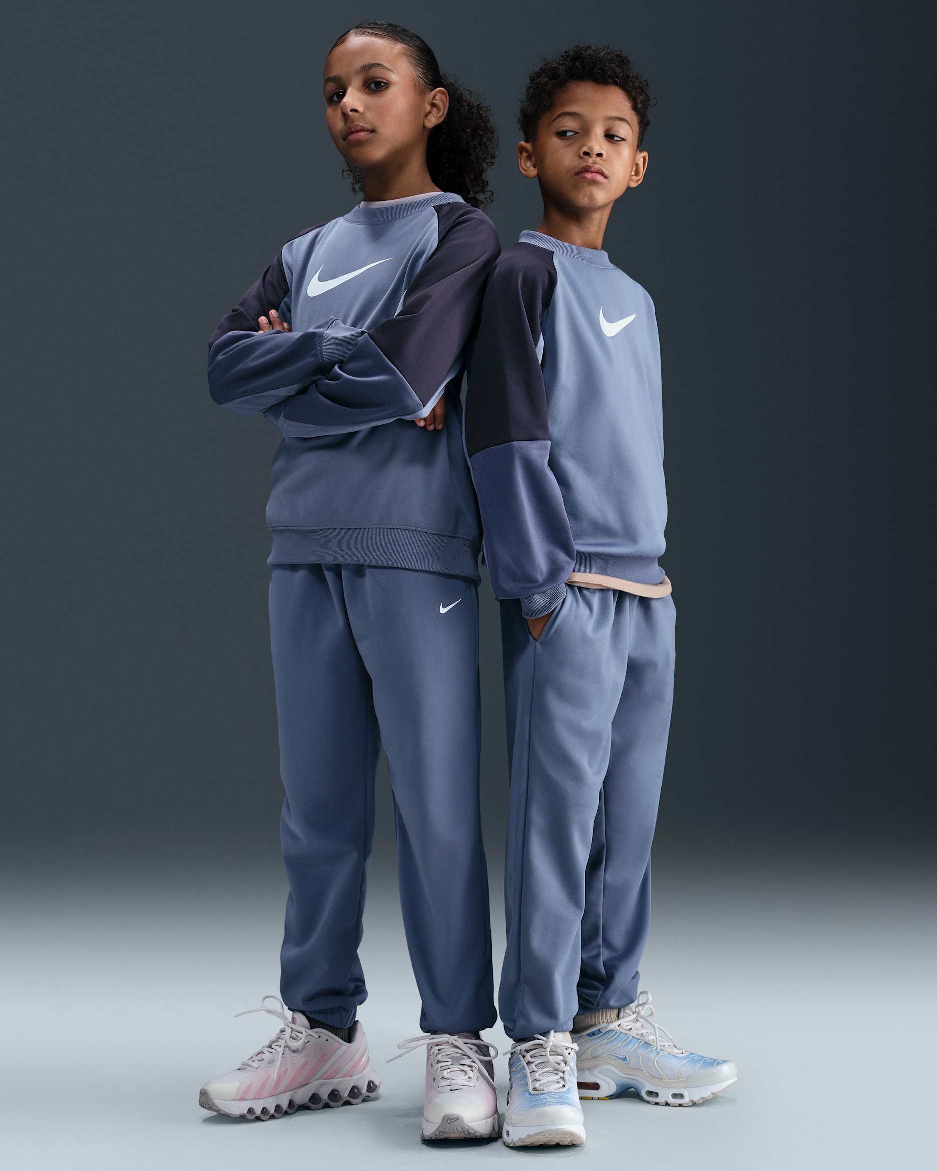 Nike Sportswear Big Kids' Dri-FIT Tracksuit - World Indigo/Cave Purple/Sanded Purple/White