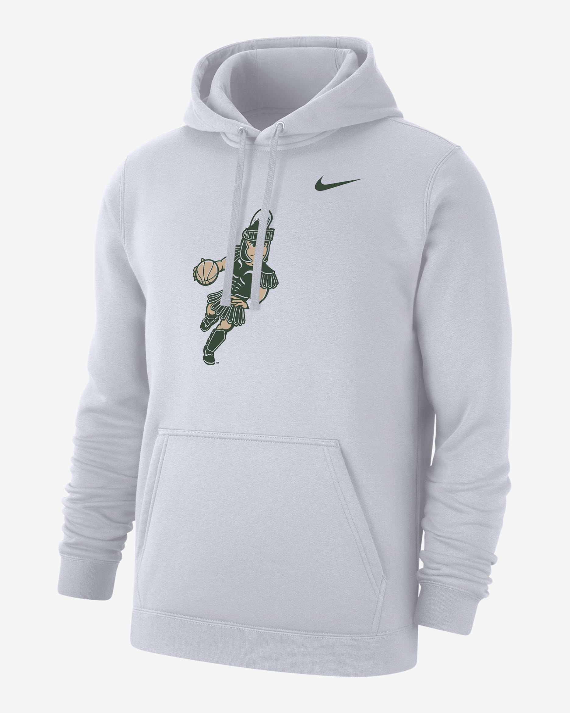 Michigan State Club Fleece Men's Nike College Pullover Hoodie - White