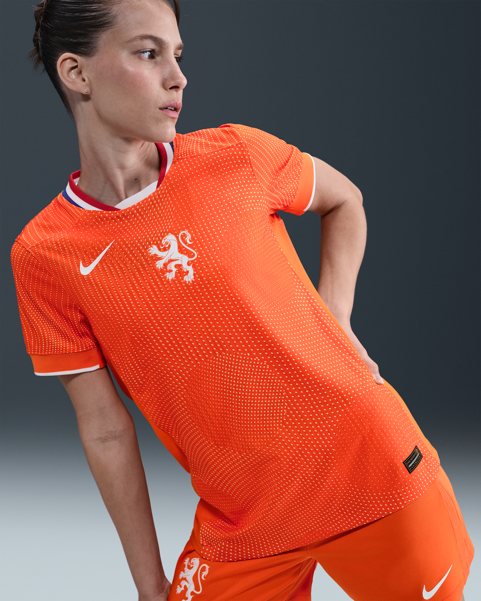Netherlands 2025 Match Home (Women's Team) Women's Nike Dri-FIT ADV Football Authentic Shirt - Safety Orange/White