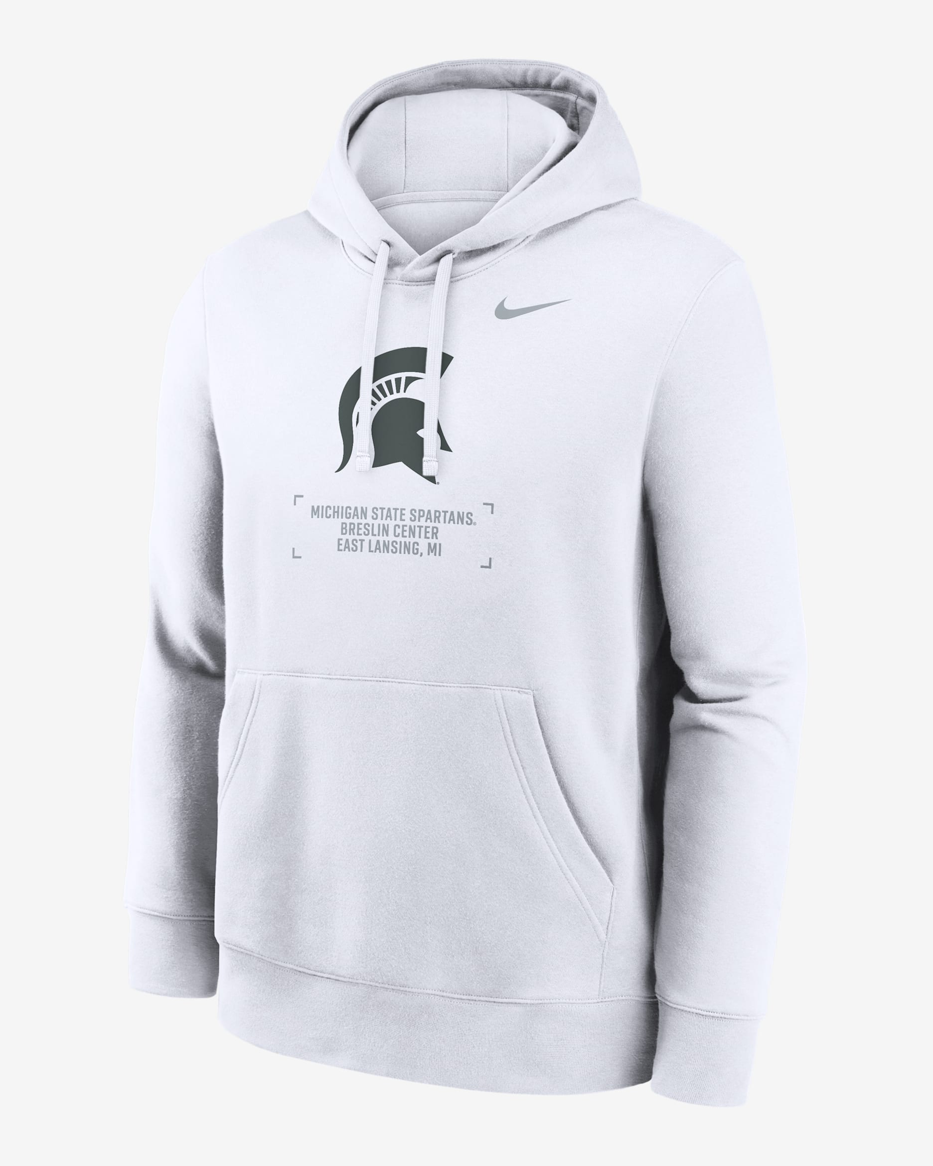 Michigan State Club Basketball 2-Hit Men's Nike College Pullover Hoodie - White