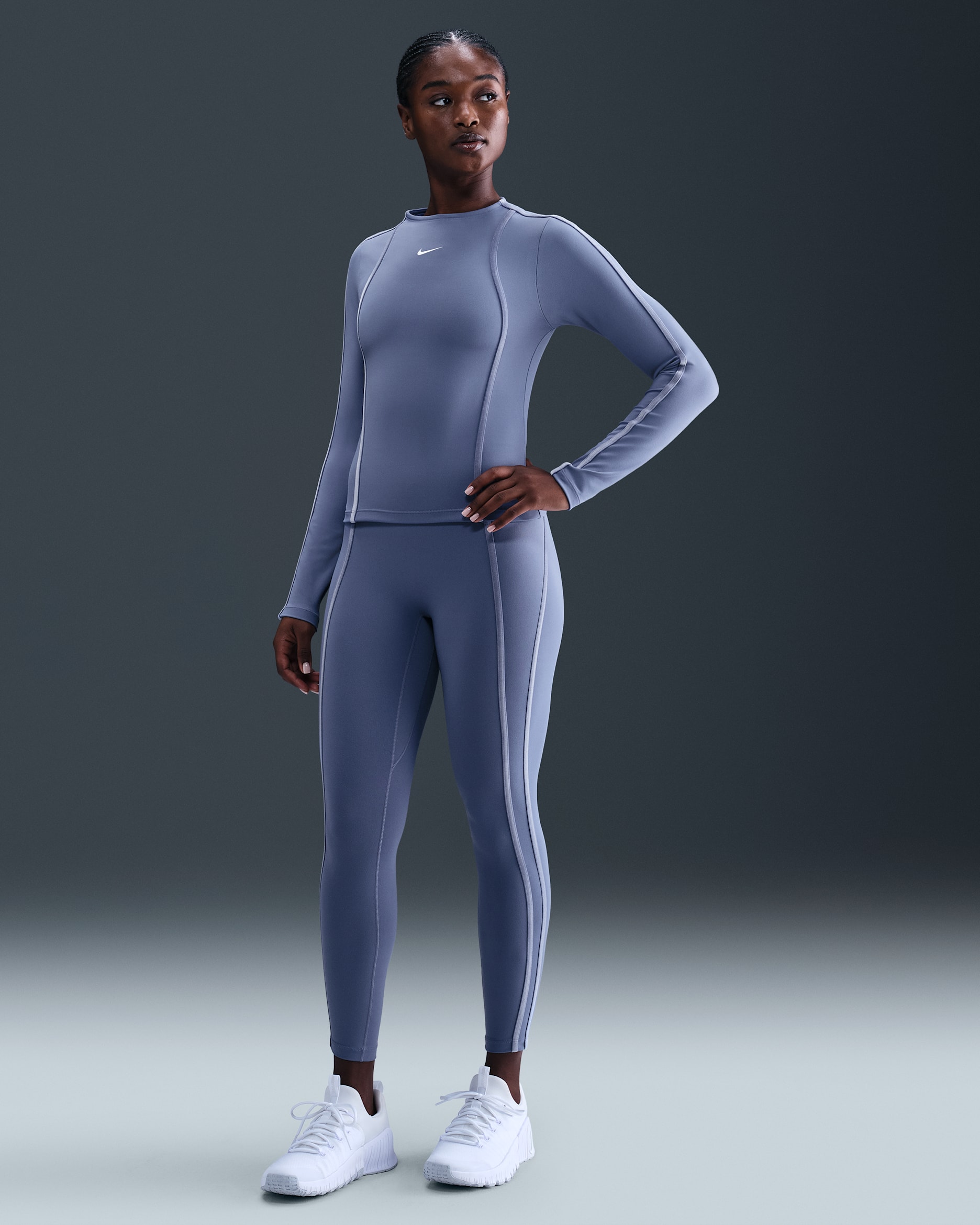 Leggings de tiro alto de 7/8 para mujer Nike One - Índigo mundial/Azul de trabajo