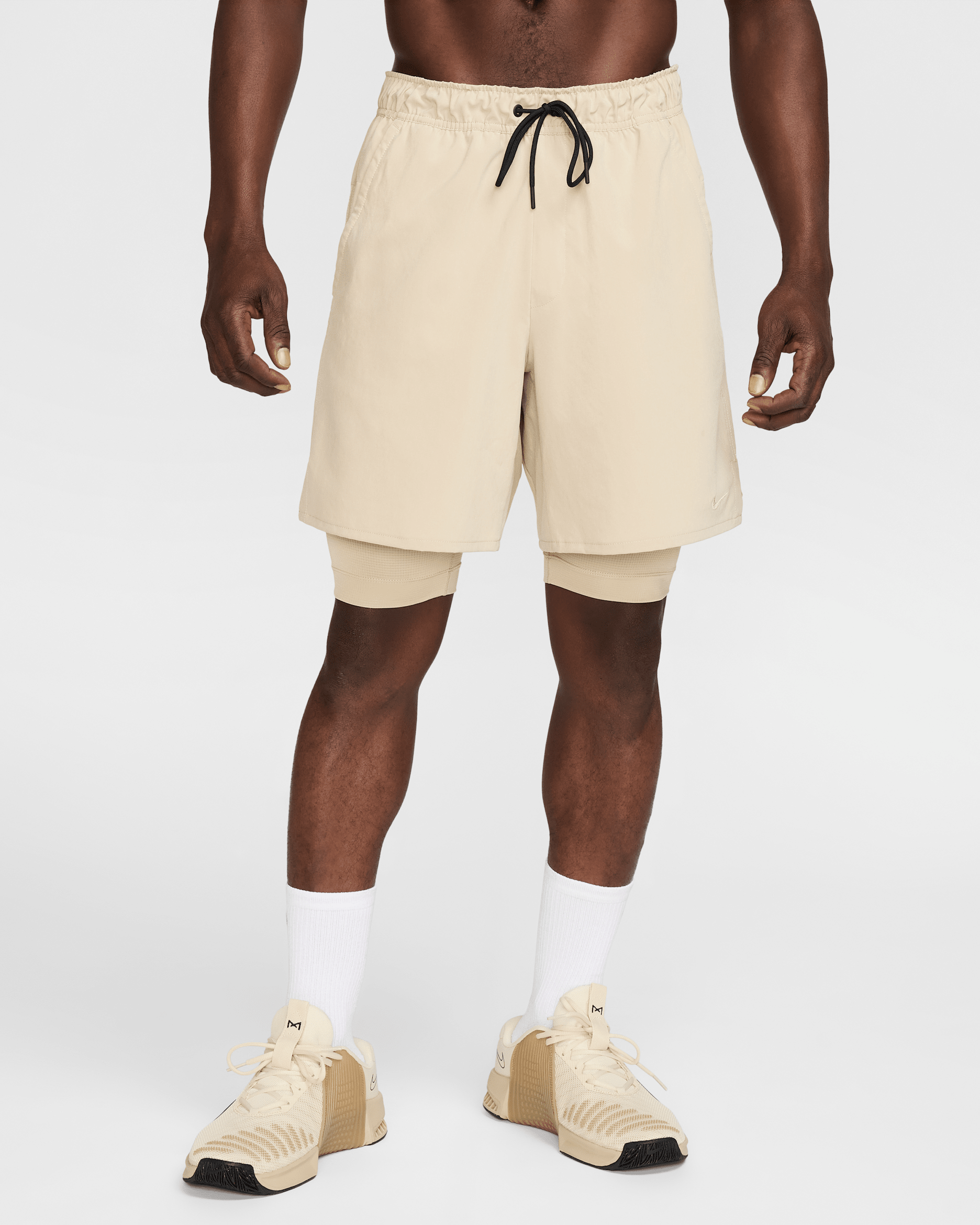 Nike Unlimited Men's Dri-FIT 7" 2-in-1 Versatile Shorts - Desert Khaki/Desert Khaki/Black/Desert Khaki