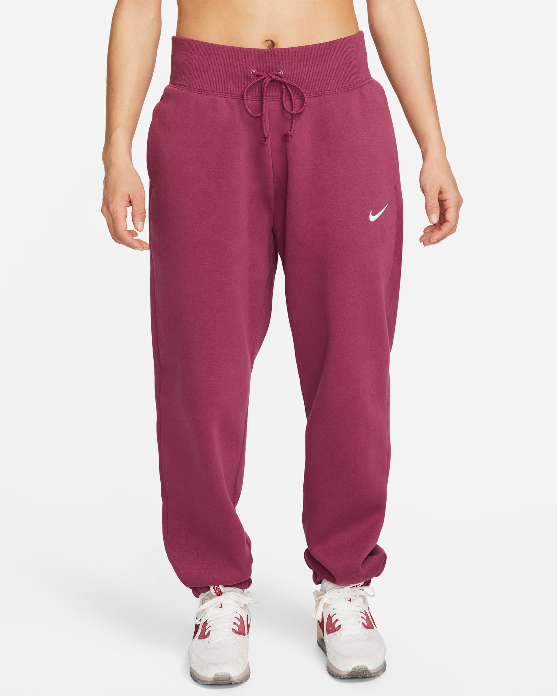Nike Sportswear Phoenix Fleece Women's High-Waisted Oversized Sweatpants - Rosewood/Sail