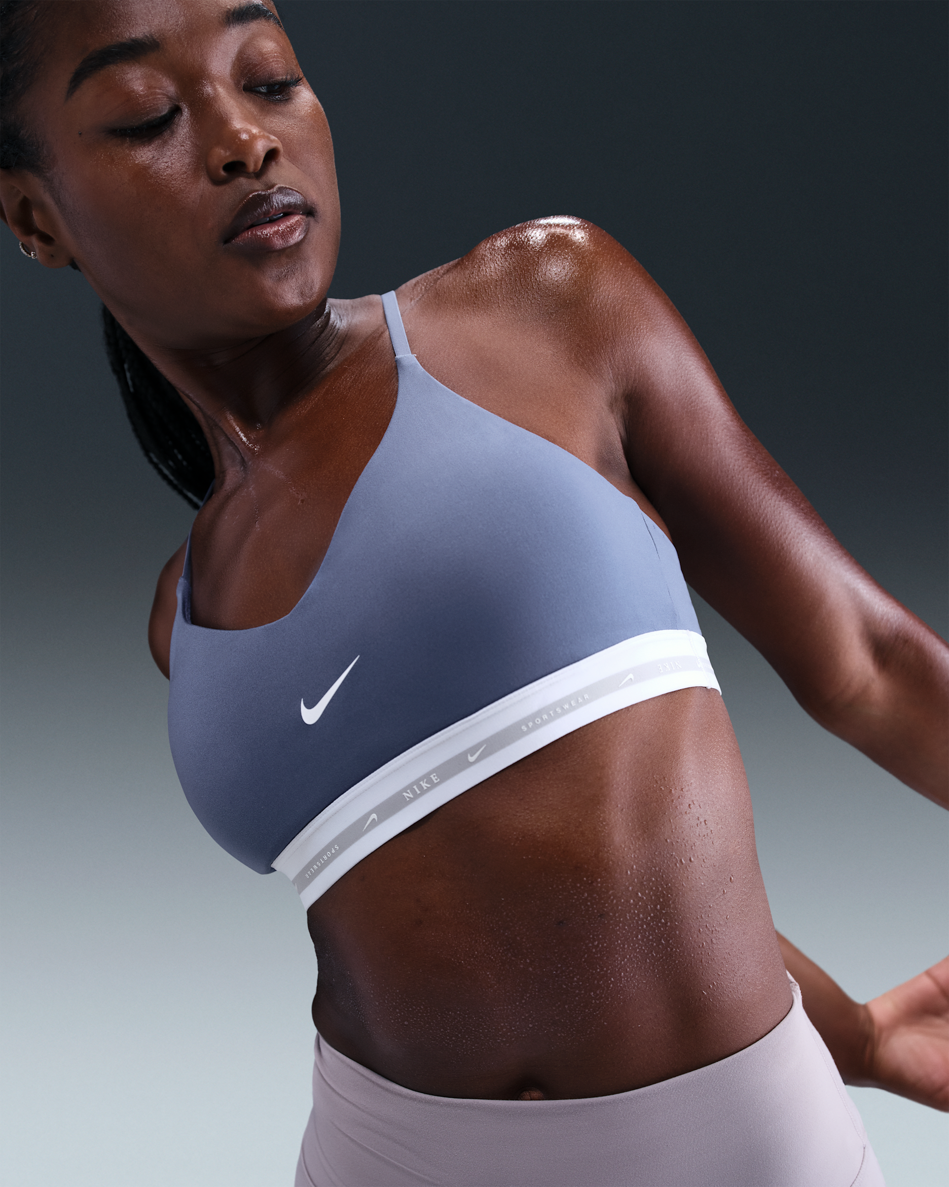 Nike Indy Women's Light-Support Padded Adjustable Sports Bra - Slate