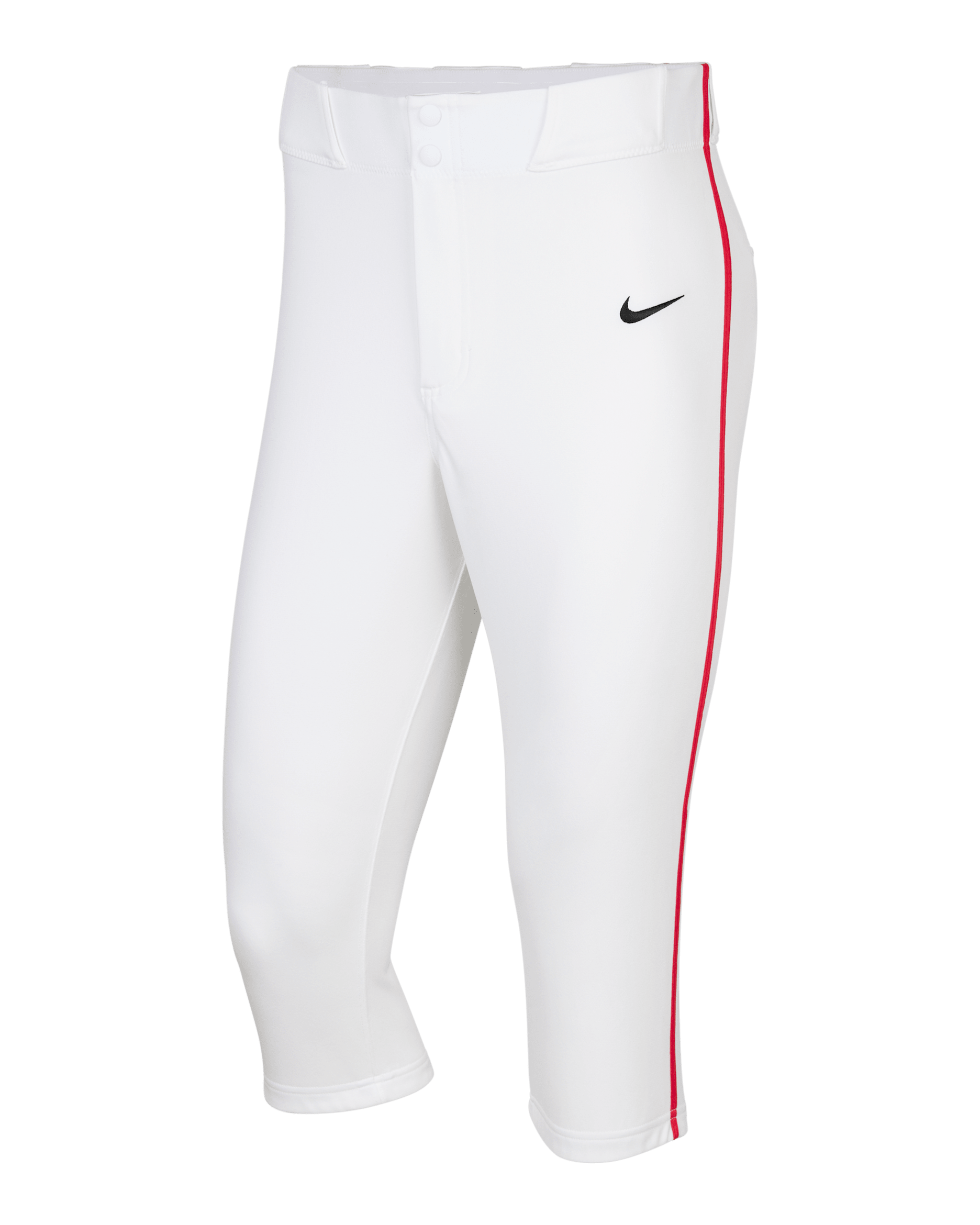 Pants de béisbol entubados de cintura alta para hombre Nike Vapor Select 2 - Blanco/Rojo universitario/Negro