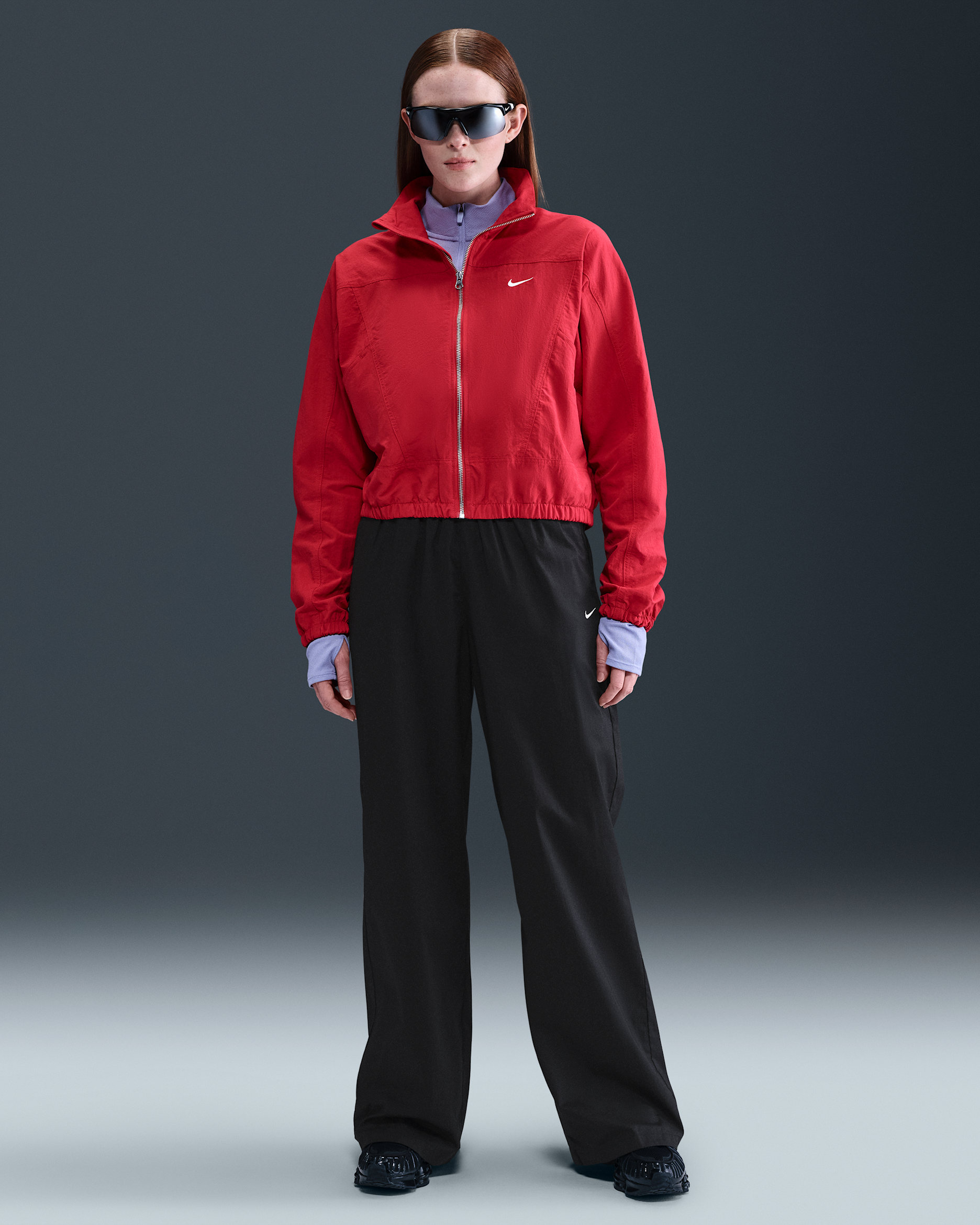 Nike Sportswear Chill Poplin Women's High-Waisted Loose Open-Hem Trousers - Black/Sail