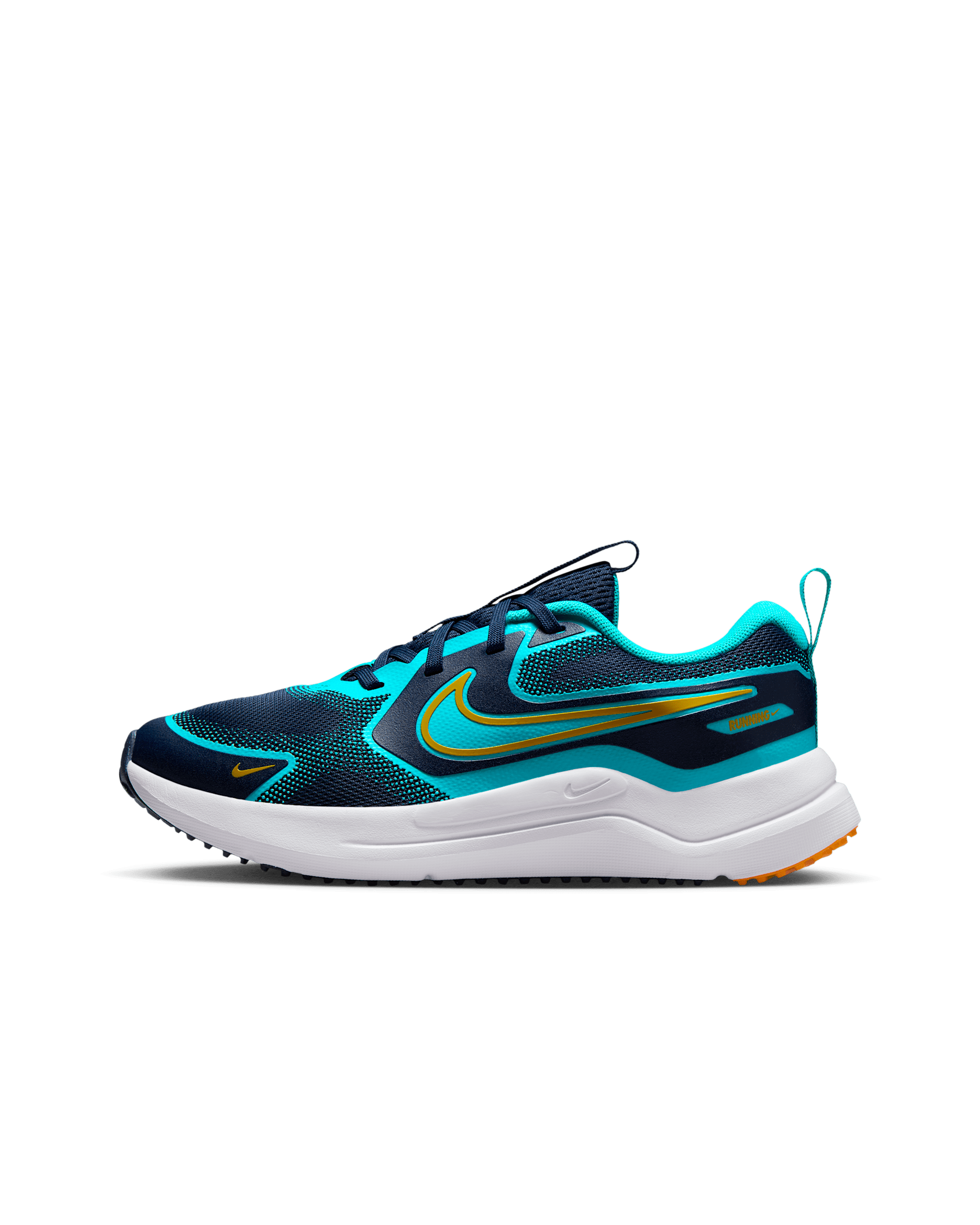 Nike Cosmic Runner Older Kids' Road Running Shoes - Midnight Navy/Dusty Cactus/White/Orange Peel