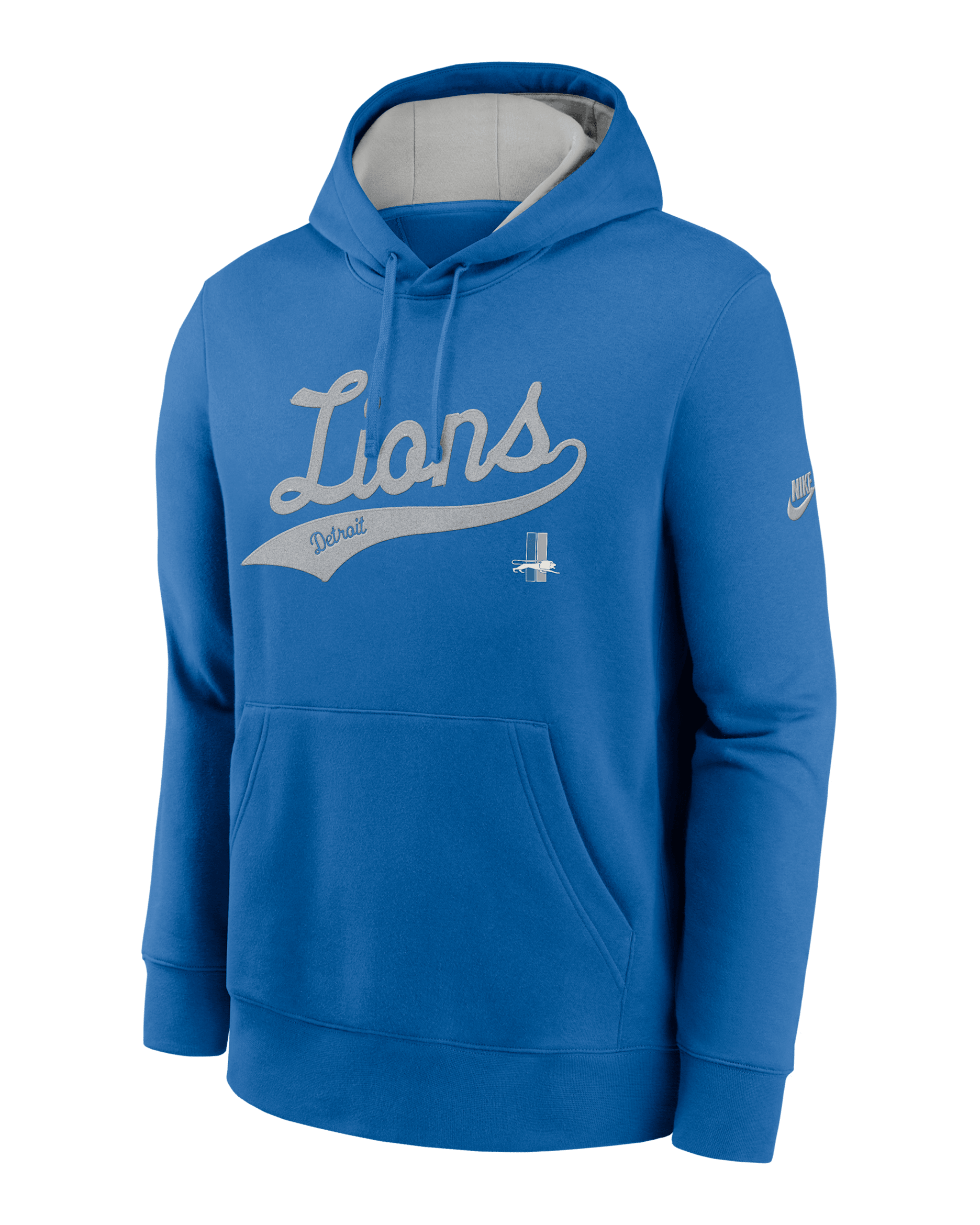 Detroit Lions Rewind Club Logo Men's Nike NFL Pullover Hoodie - Battle Blue