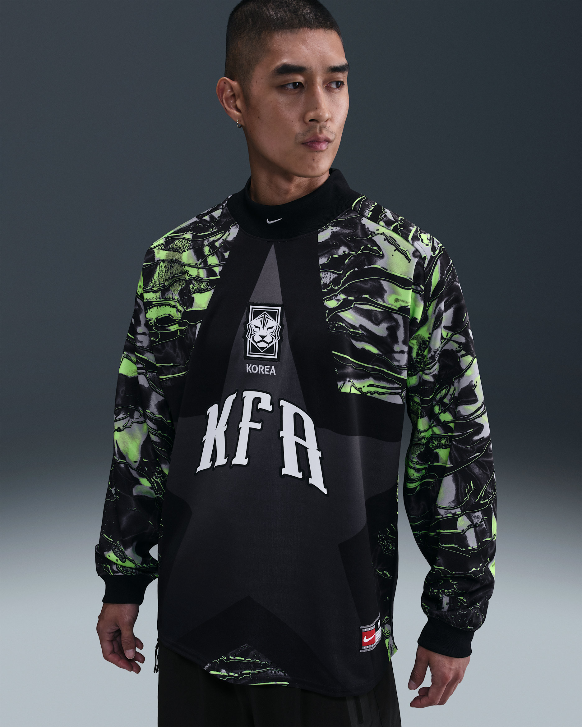 Fotbollströja målvakt Korea Authentic Nike för män - Svart/Svart/Vit