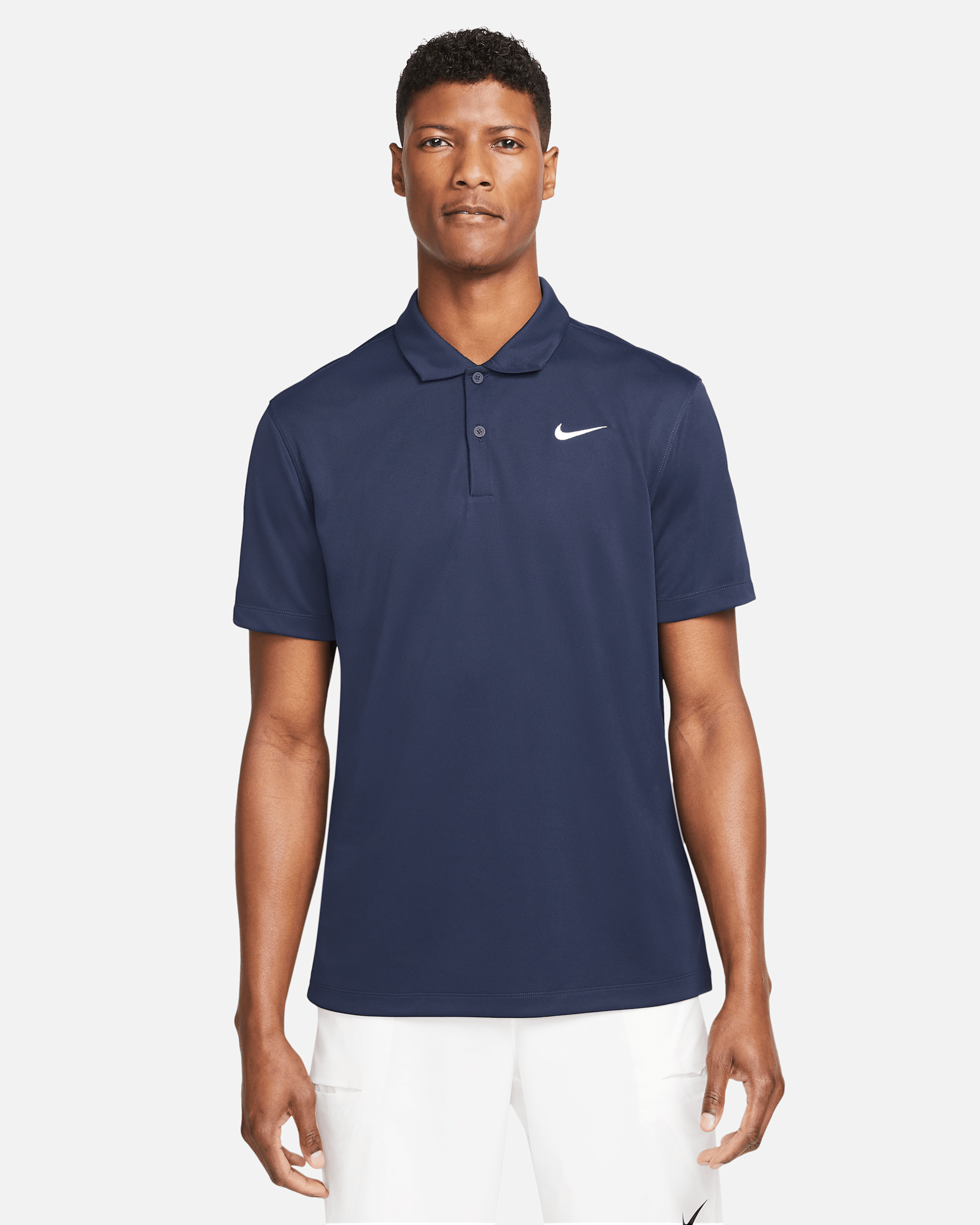 Pánská tenisová polokošile NikeCourt Dri-FIT - Obsidian/Bílá