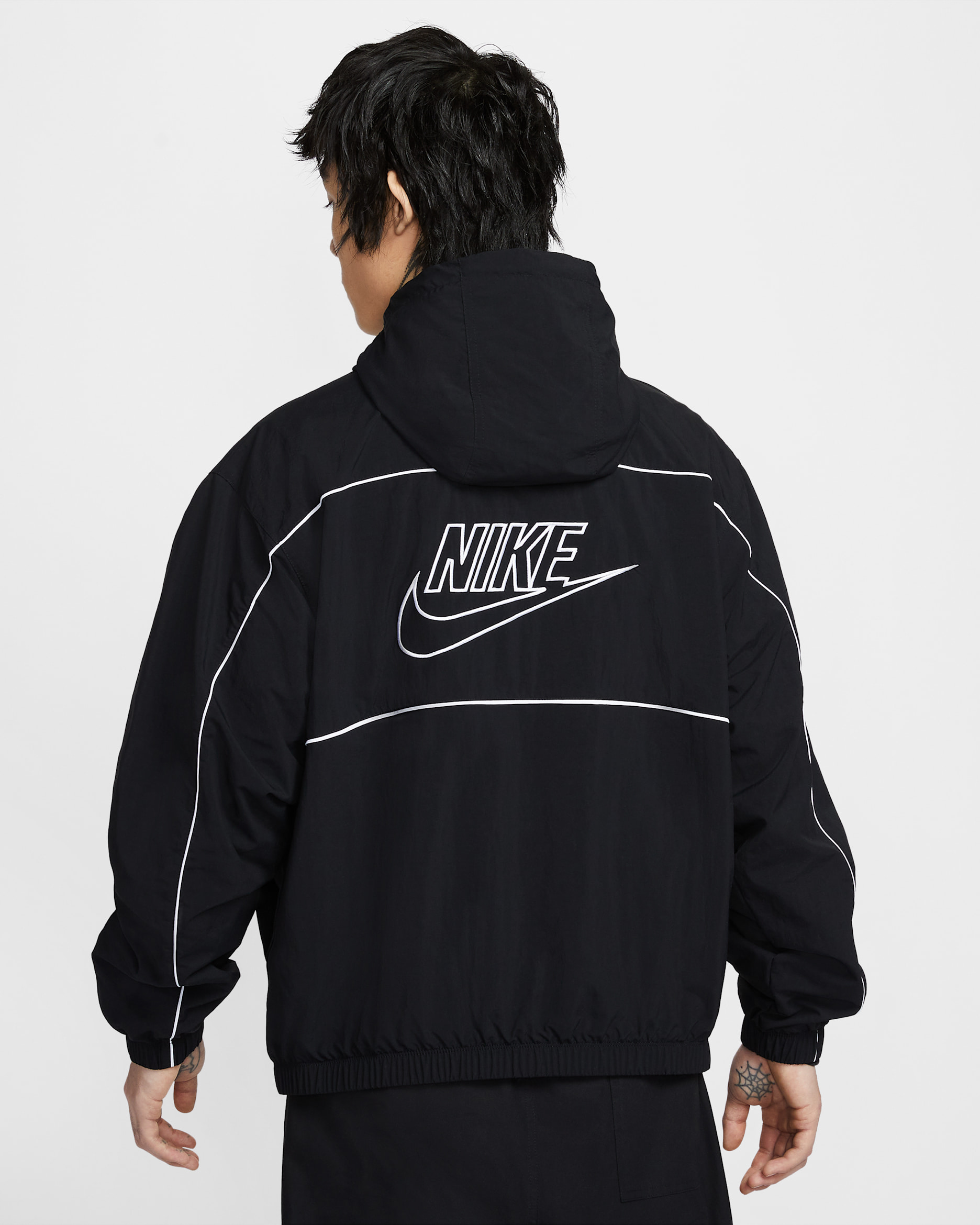 Nike Club Men's Hooded Jacket - Black/White/White