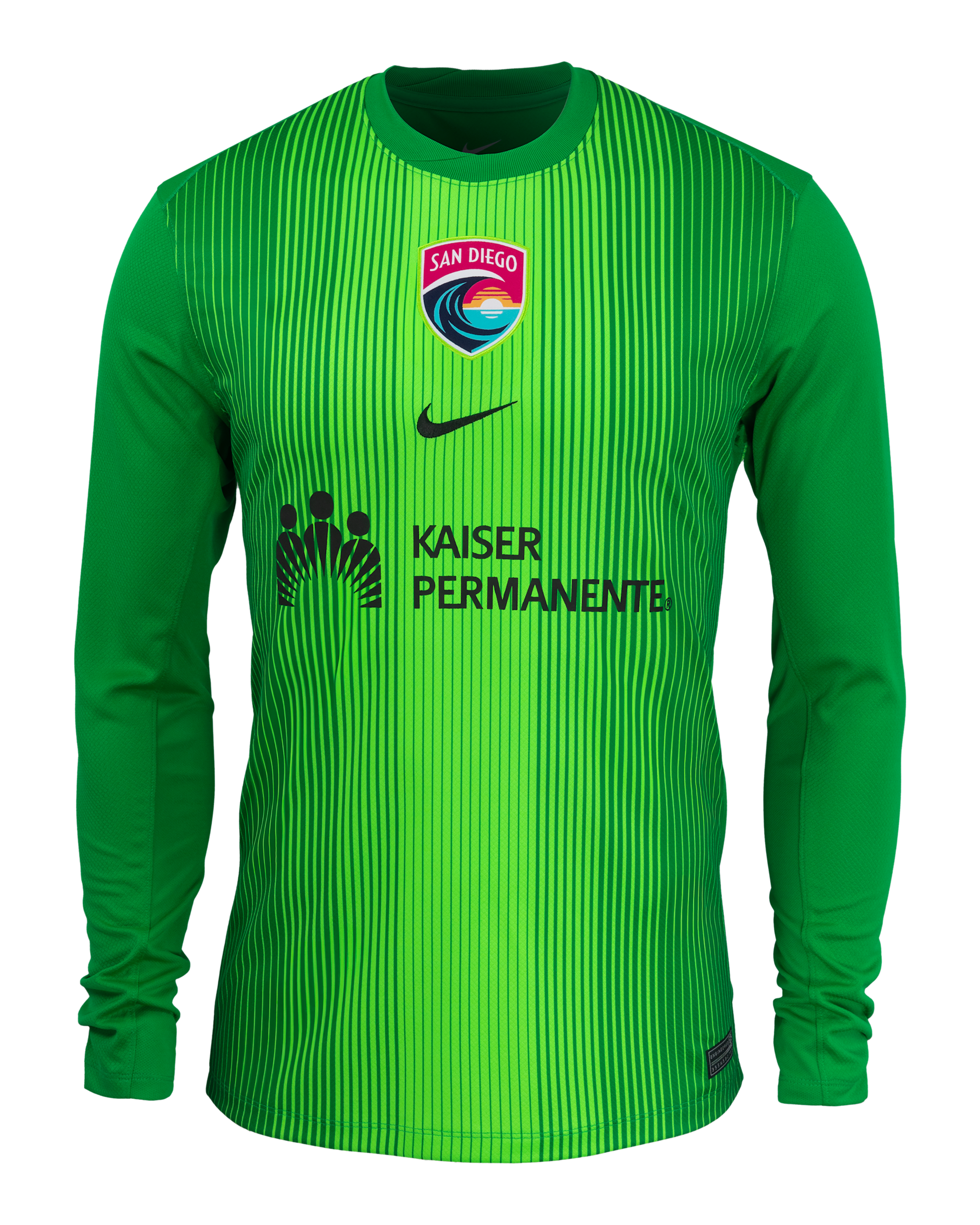 San Deigo Wave FC 2025 Stadium Goalkeeper Men's Nike NWSL Replica Jersey - Green Strike/Stadium Green