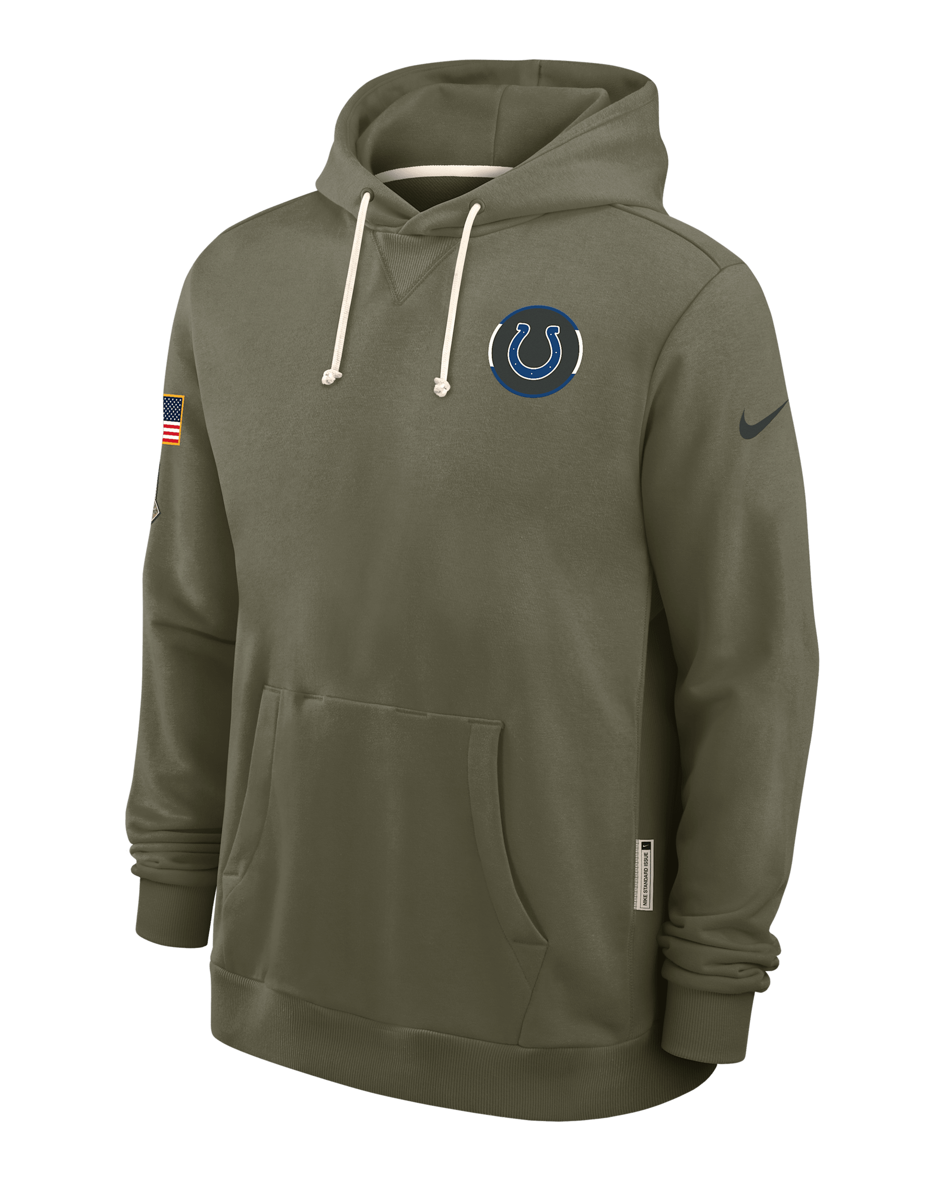 Indianapolis Colts Salute to Service Sideline Dominant Force Men's Nike Dri-FIT NFL Pullover Hoodie - Olive