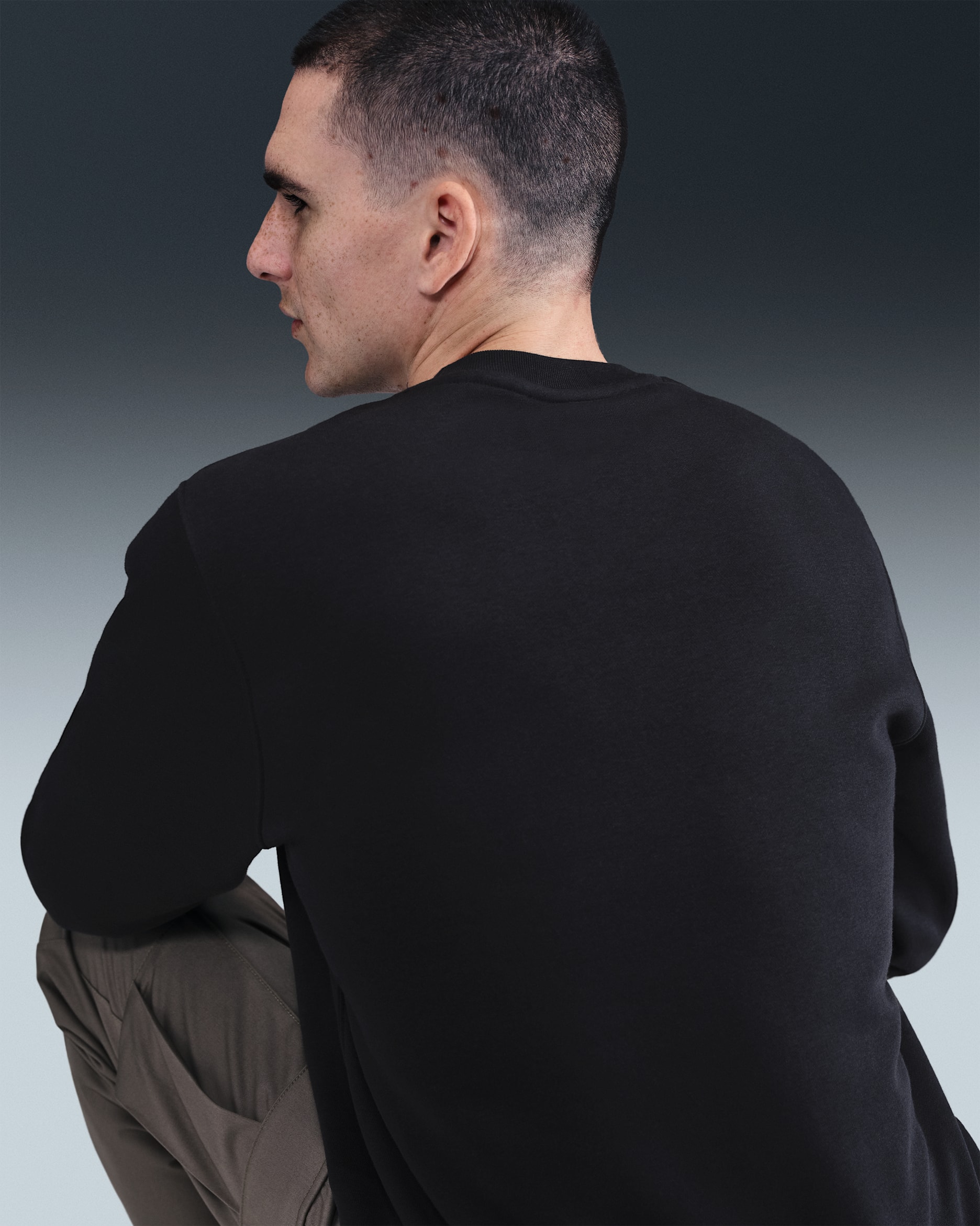 Nike Club Fleece-Rundhalsshirt (Herren) - Schwarz/Weiß