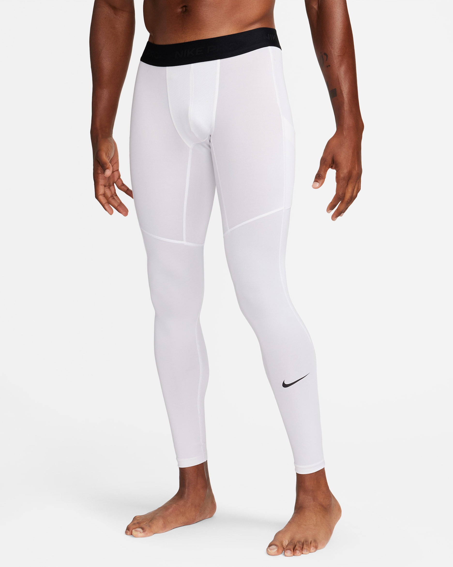 Nike Pro Men's Dri-FIT Fitness Tights - White/Black