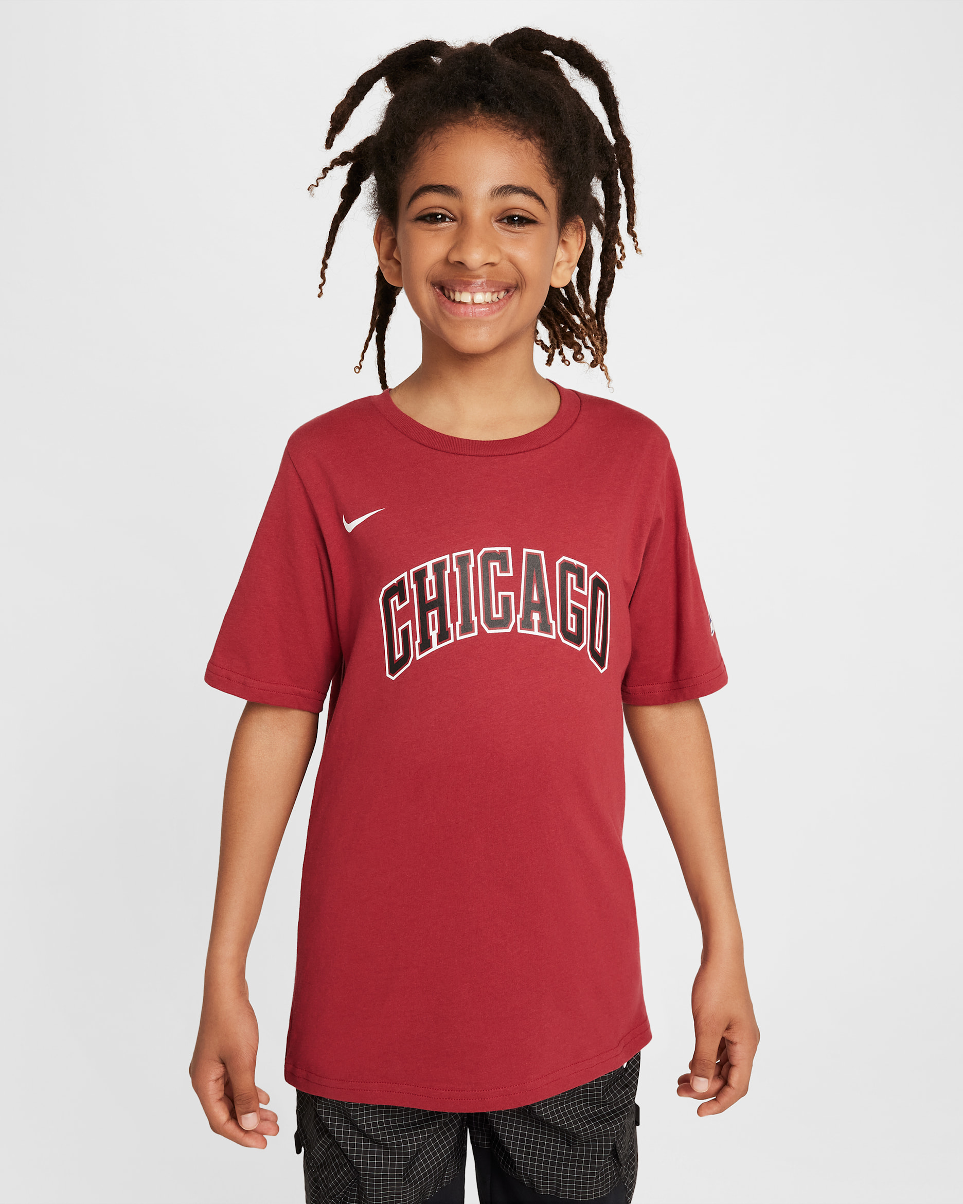 Chicago Bulls City Edition Older Kids' Nike NBA Logo T-Shirt - Team Crimson