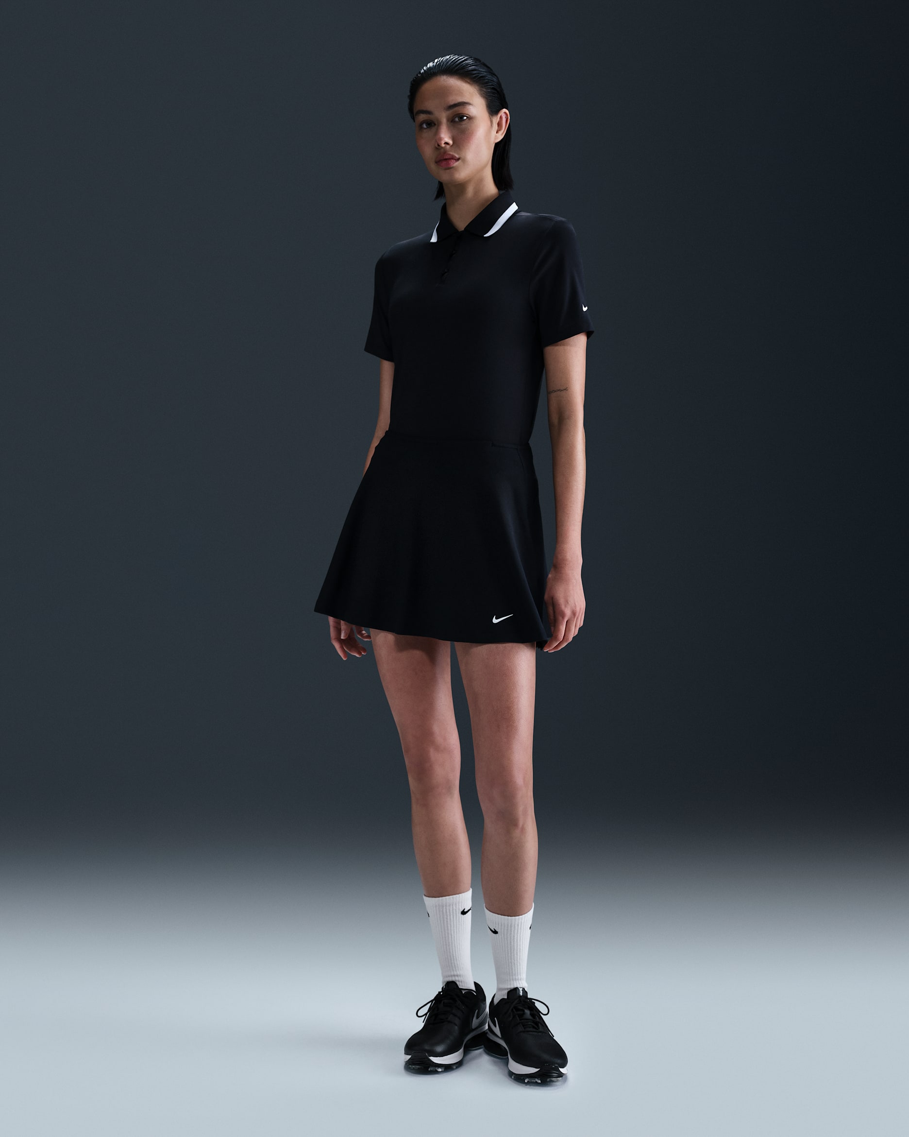 Nike Tour Women's Dri-FIT Flouncy Golf Skirt - Black/White