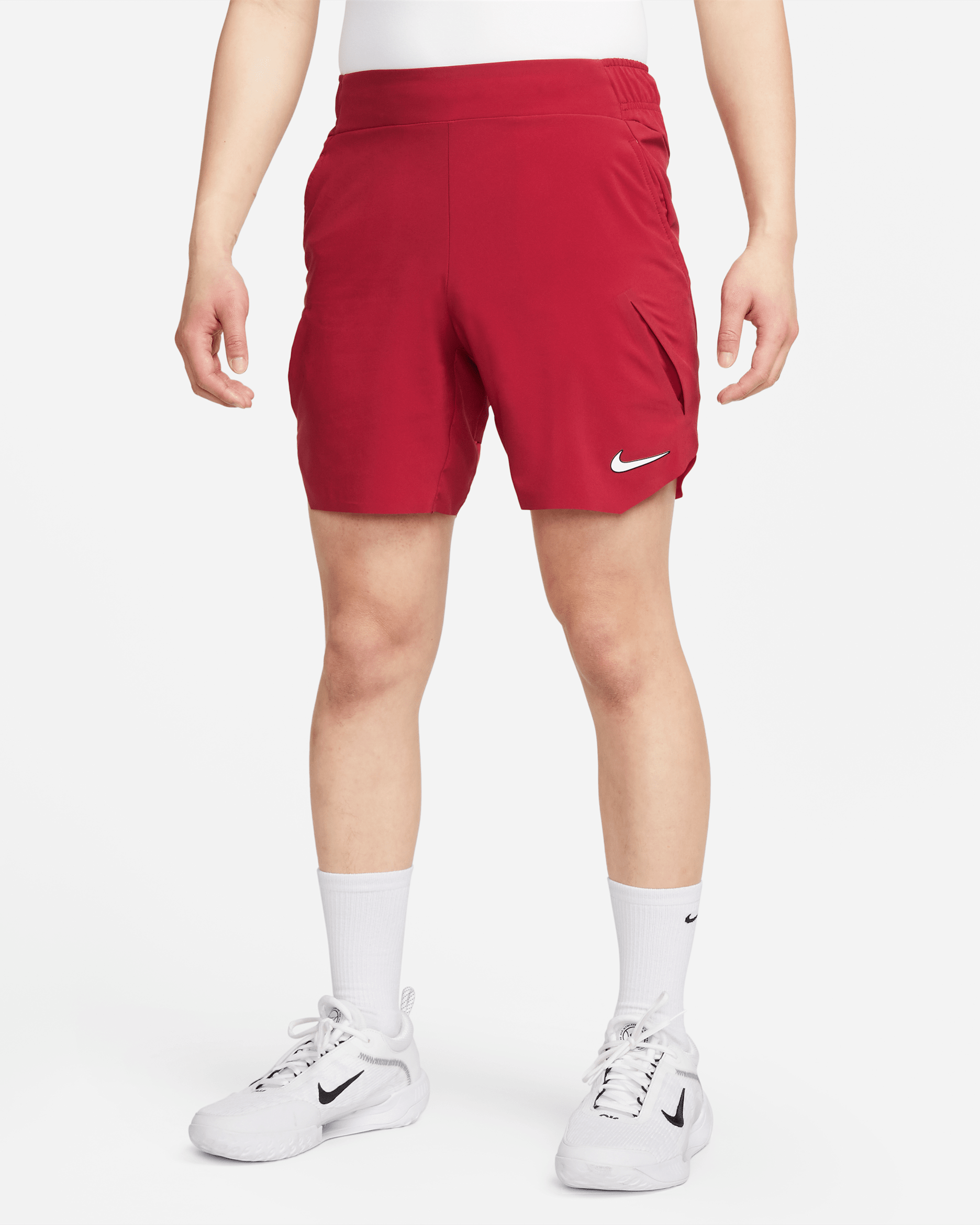 กางเกงเทนนิสขาสั้นผู้ชาย NikeCourt Dri-FIT Slam - Noble Red/Ember Glow/ขาว