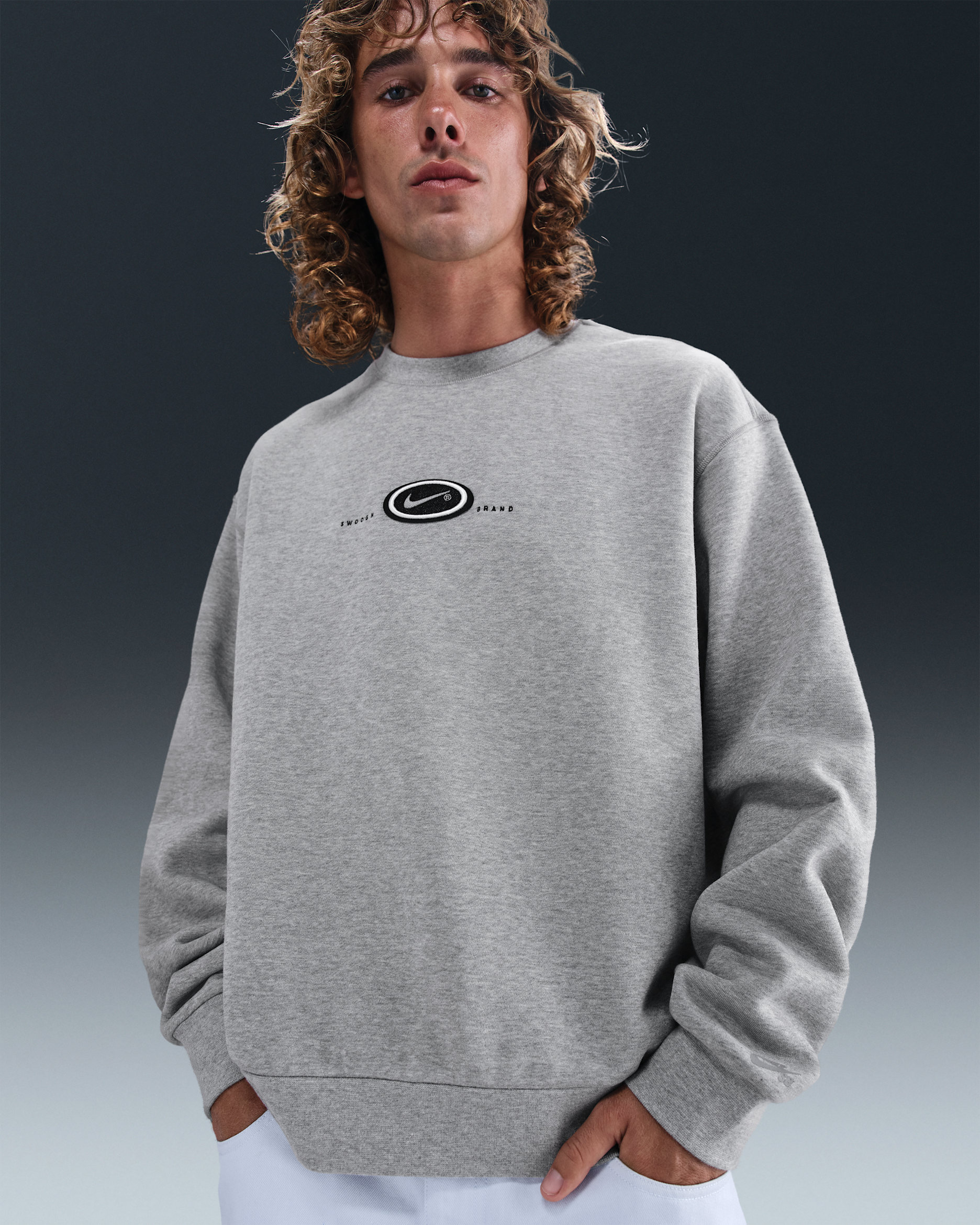 Nike SB x Eric Koston Fleece Skate Crew - Dark Grey Heather