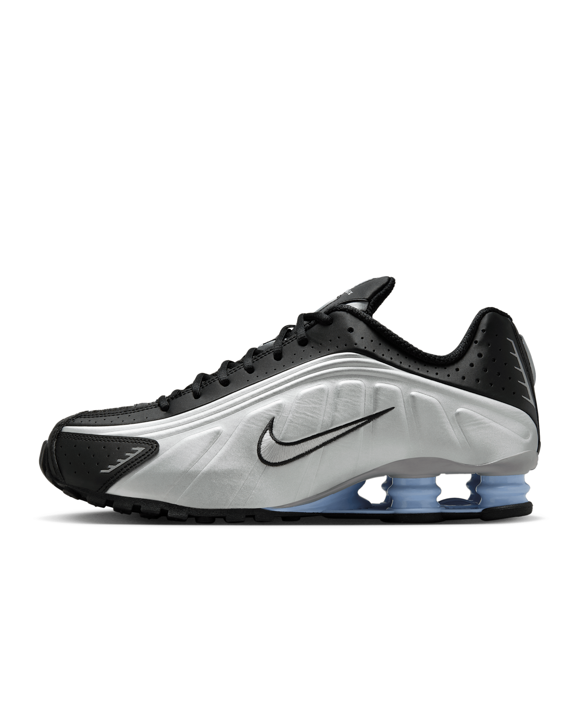 Nike Shox R4 Men's Shoes - Metallic Silver/Black/Psychic Blue/Metallic Silver