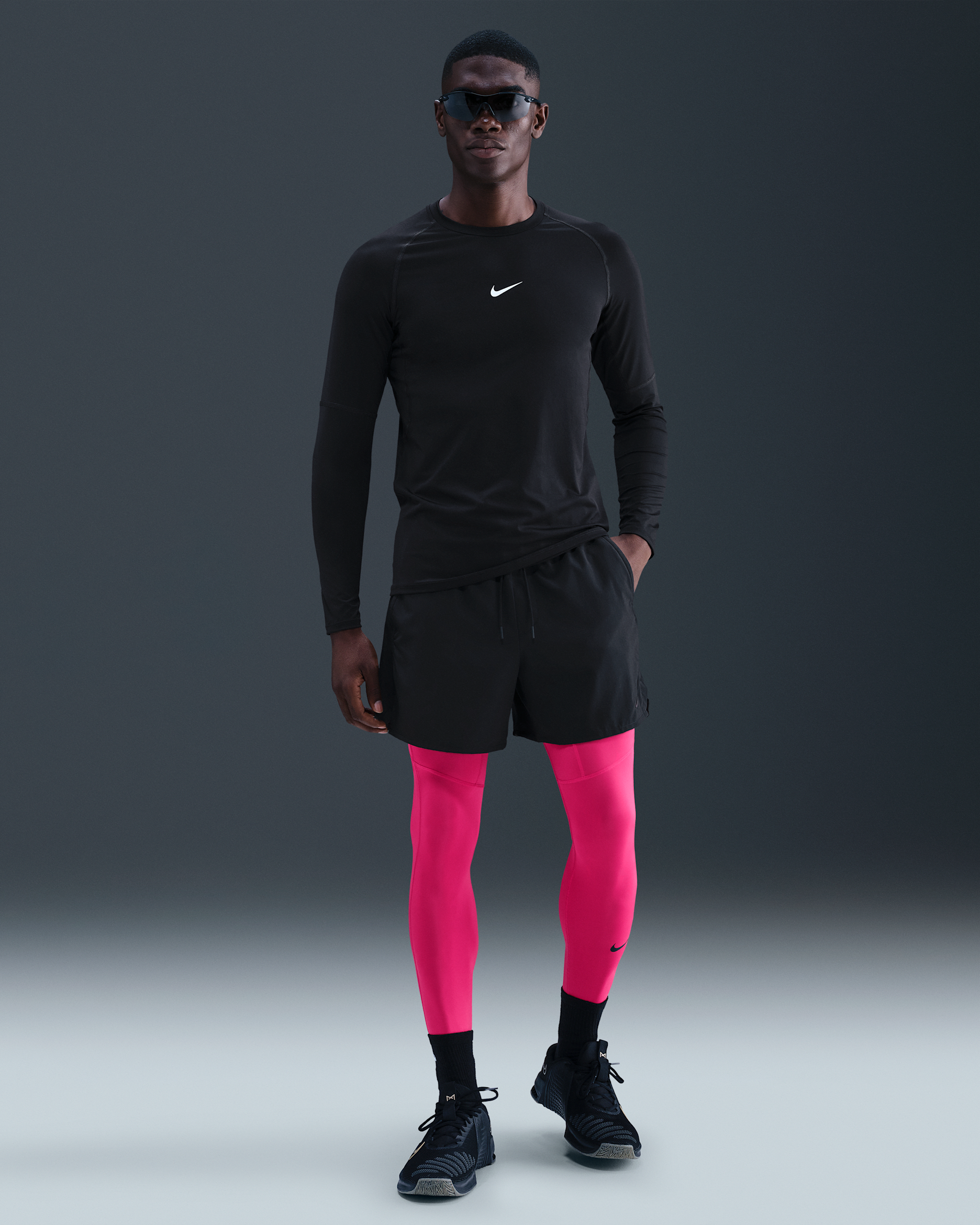 Nike Pro Men's Dri-FIT Fitness Tights - Rush Pink/Black