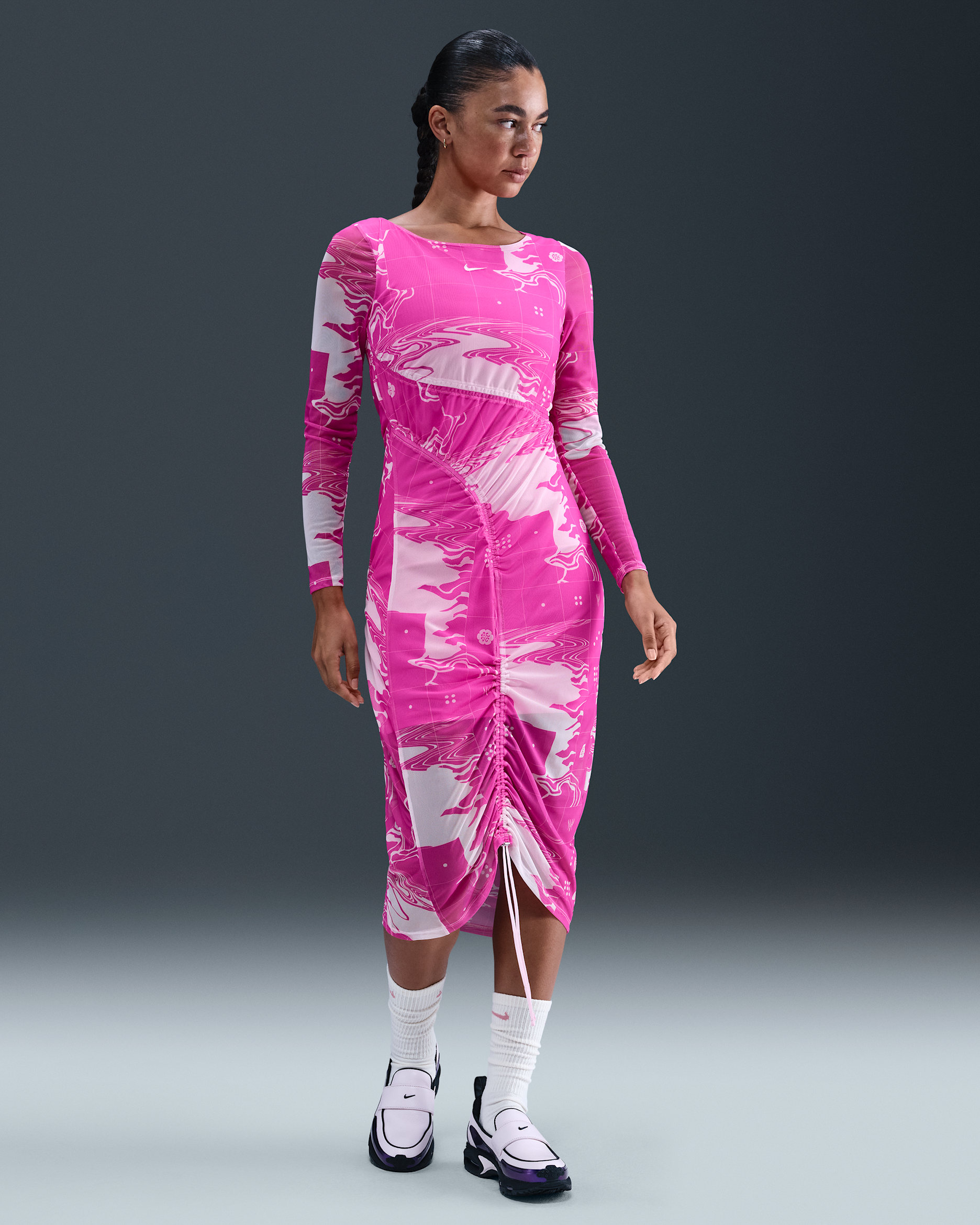 Serena Williams Design Crew Women's Mesh Midi Dress - Pink Foam/Playful Pink/Pink Foam