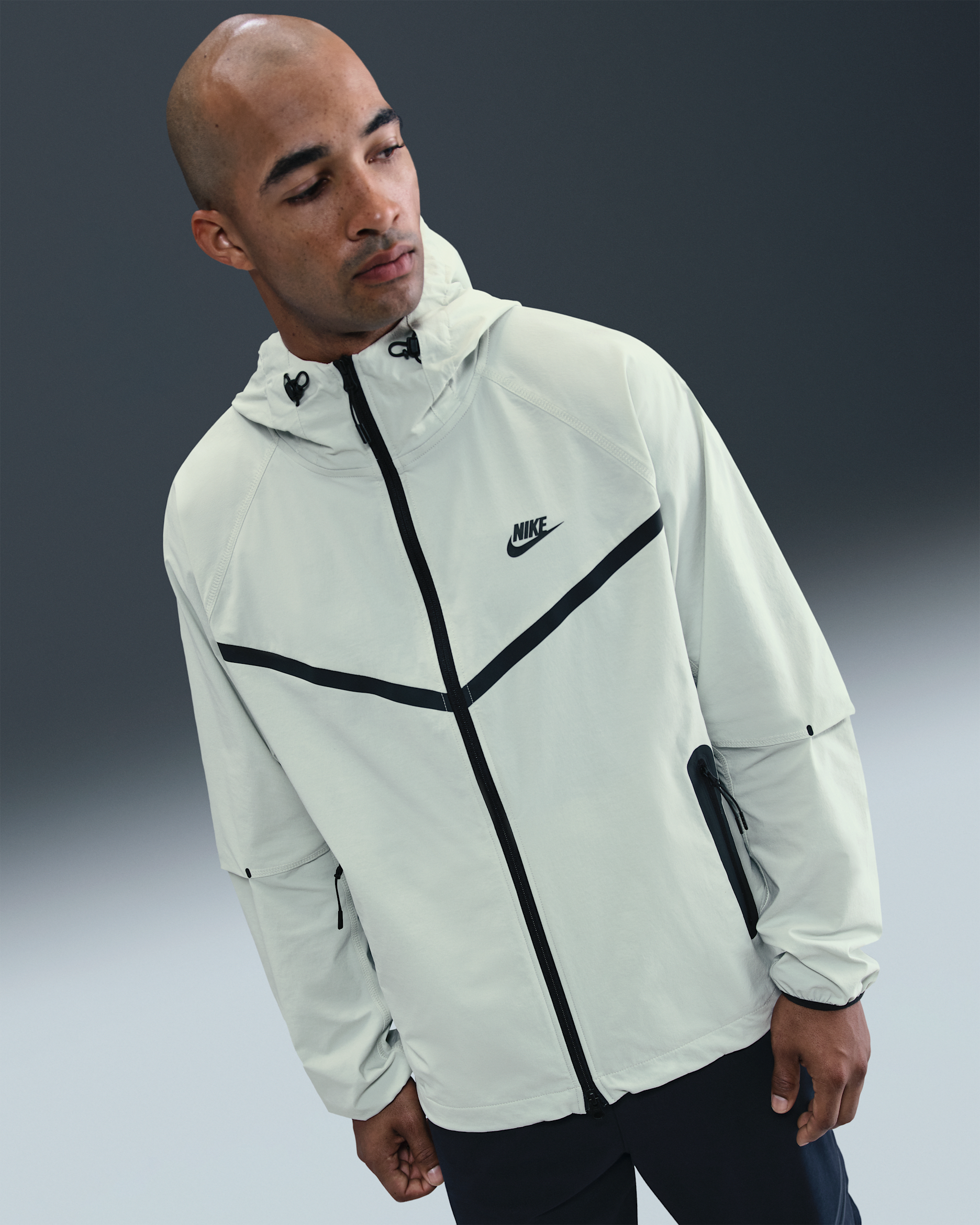 Nike Tech Men's Woven Jacket - Light Silver/Light Silver/Black