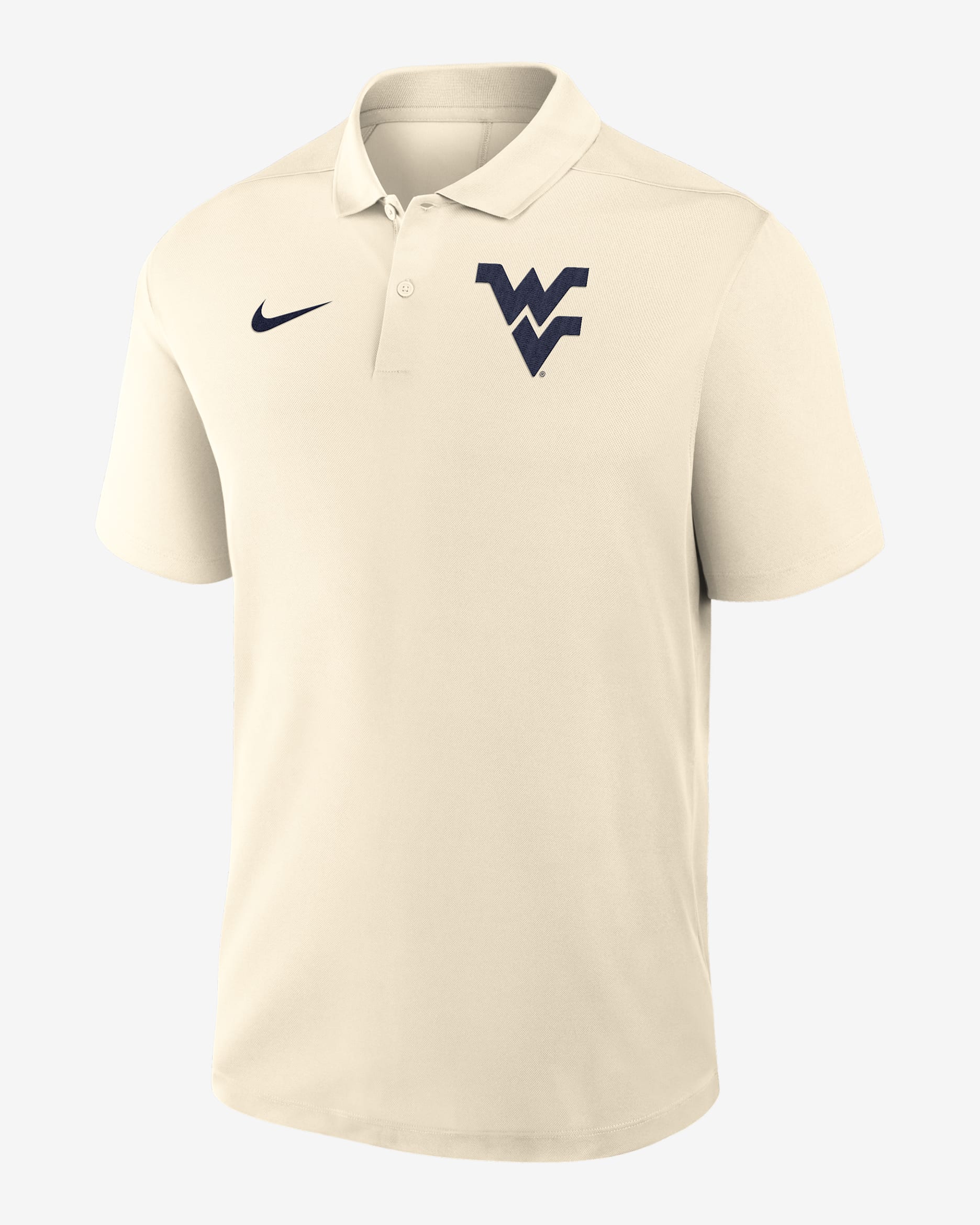 West Virginia Victory Primary Logo Men's Nike Dri-FIT College Polo - Tan/Beige