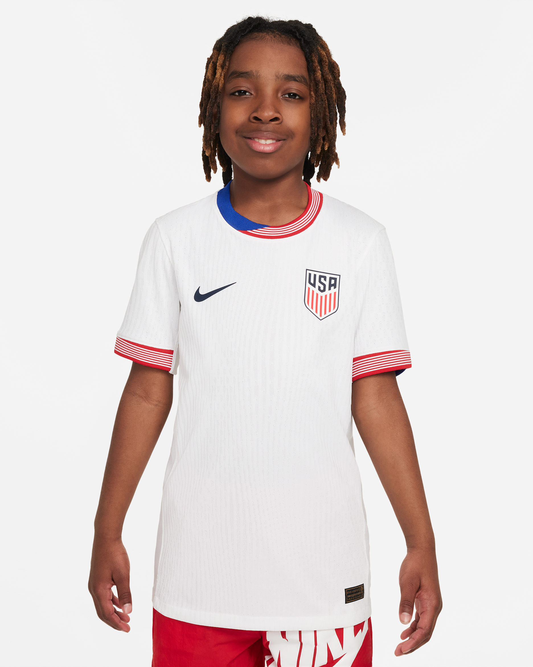 USMNT 2024 Match Home Big Kids' Nike Dri-FIT ADV Soccer Authentic Jersey - White/White/Obsidian