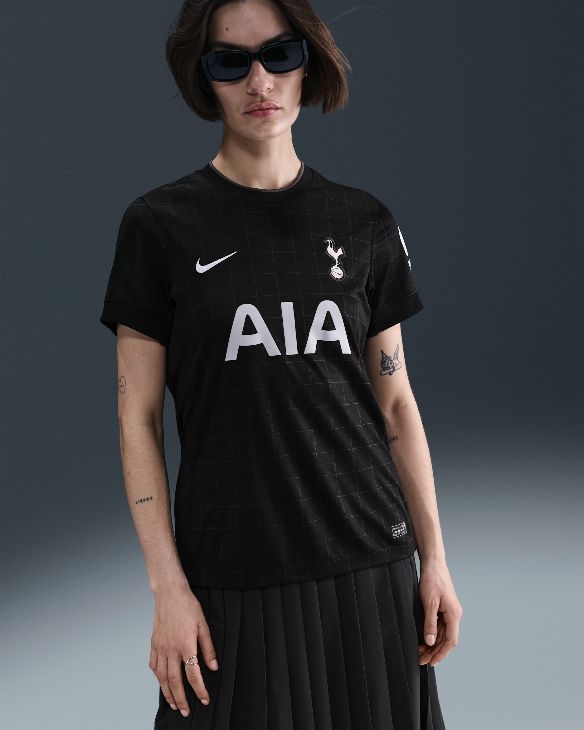 Tottenham Hotspur 2025/26 Stadium Away Women's Nike Dri-FIT Football Replica Shirt - Black/Light Iron Ore