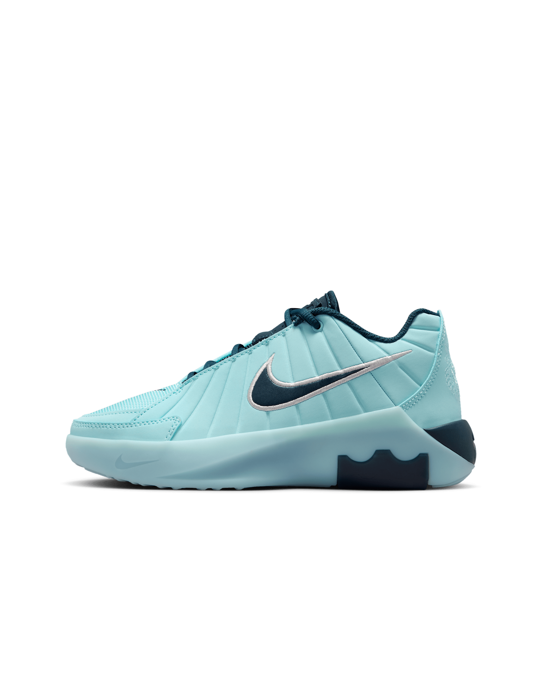 Tenis de básquetbol para niños grandes LeBron Witness 9 - Hielo glacial/Azul glacial/Plata metalizado/Azul marino militar