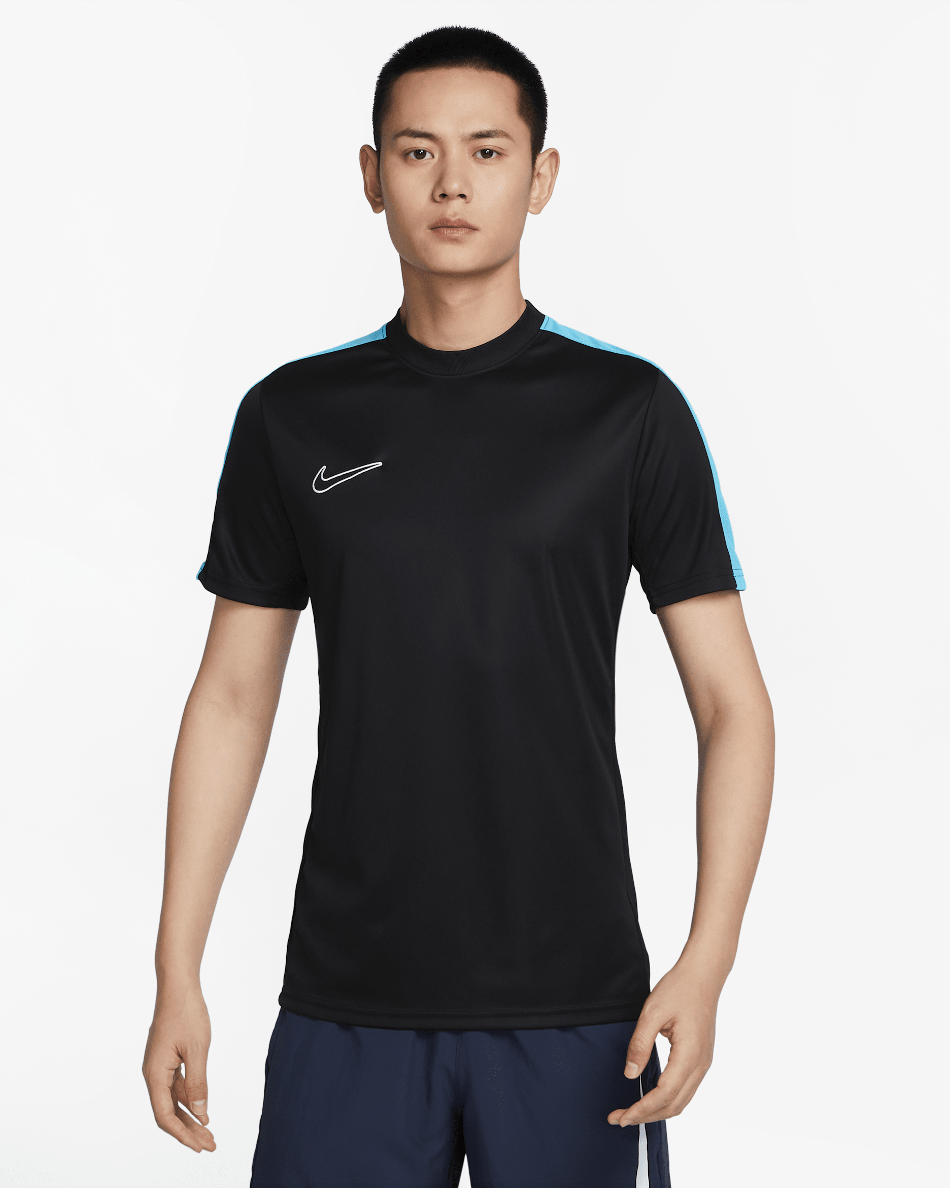 Nike Dri-FIT Academy Men's Short-Sleeve Football Top - Black/Baltic Blue/White