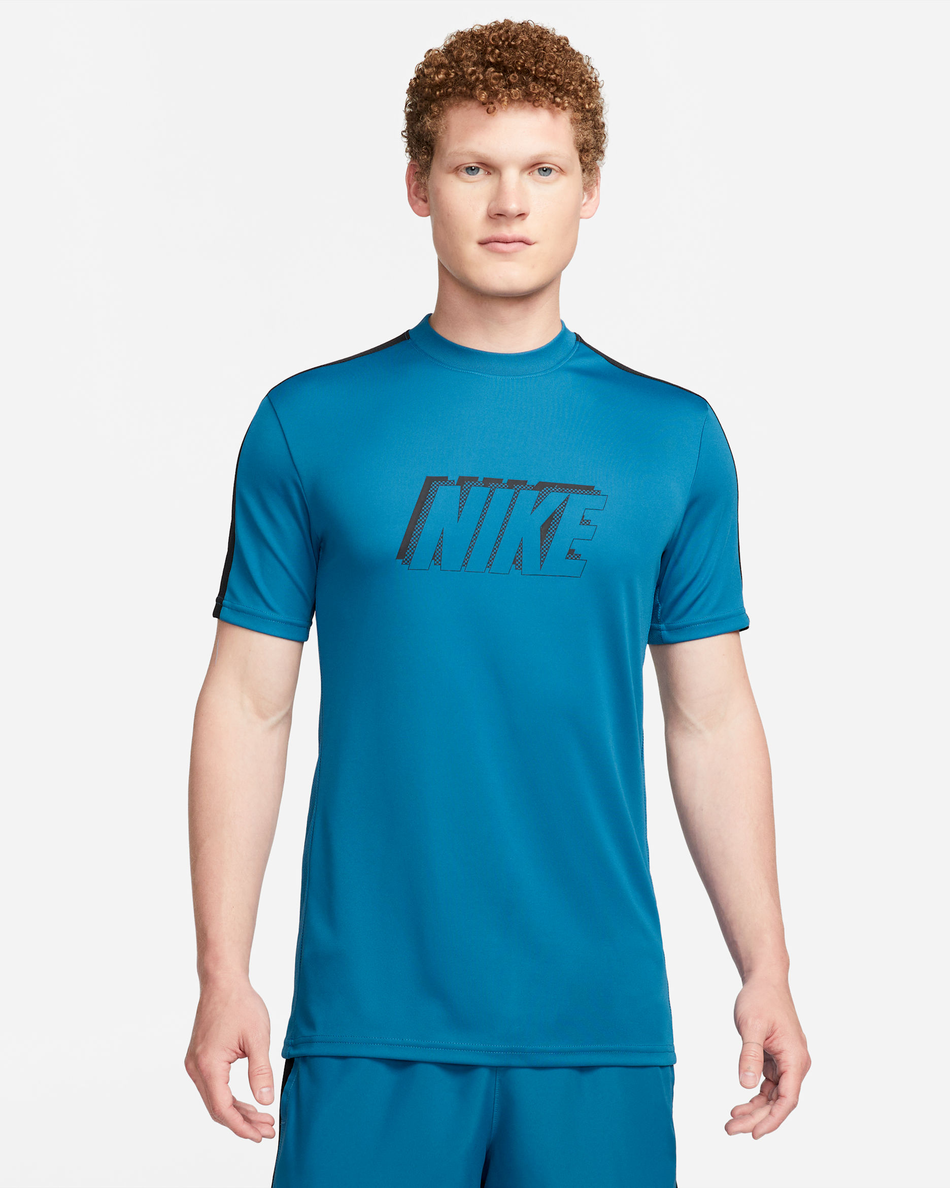 Nike Academy 男款 Dri-FIT 短袖足球上衣 - Industrial Blue/黑色/Industrial Blue/黑色