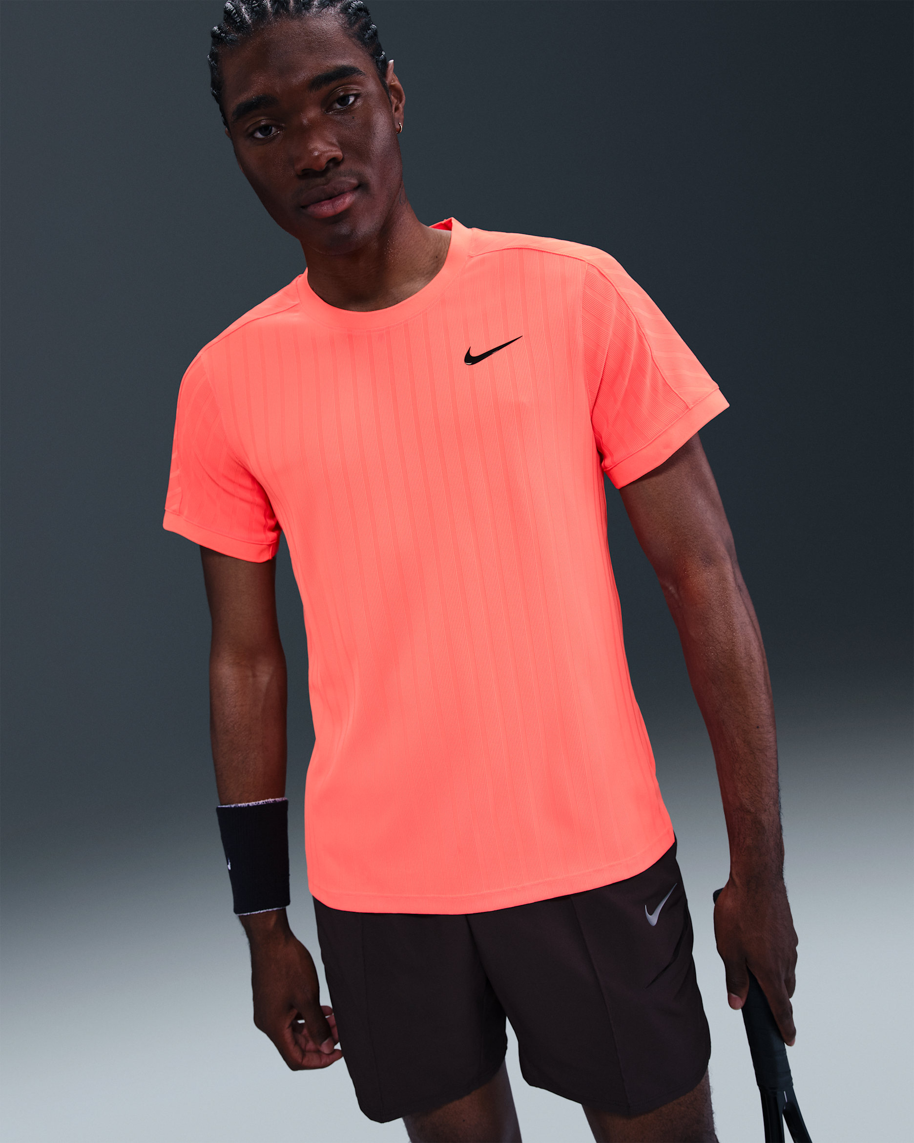 NikeCourt Slam Men's Dri-FIT ADV Tennis Top - Bright Mango