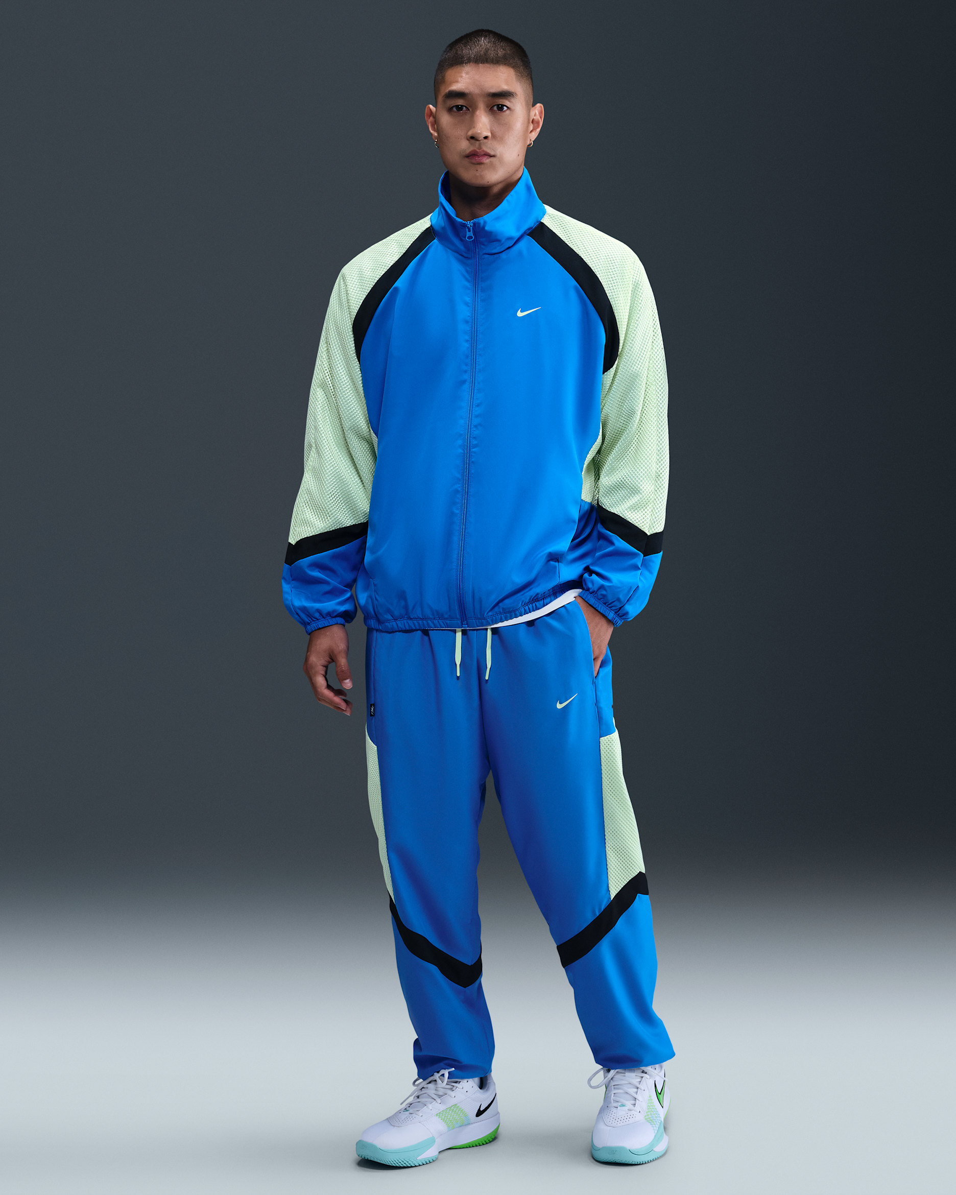 Nike Icon Men's Woven Basketball Pants - Photo Blue/Barely Volt/Black/Barely Volt