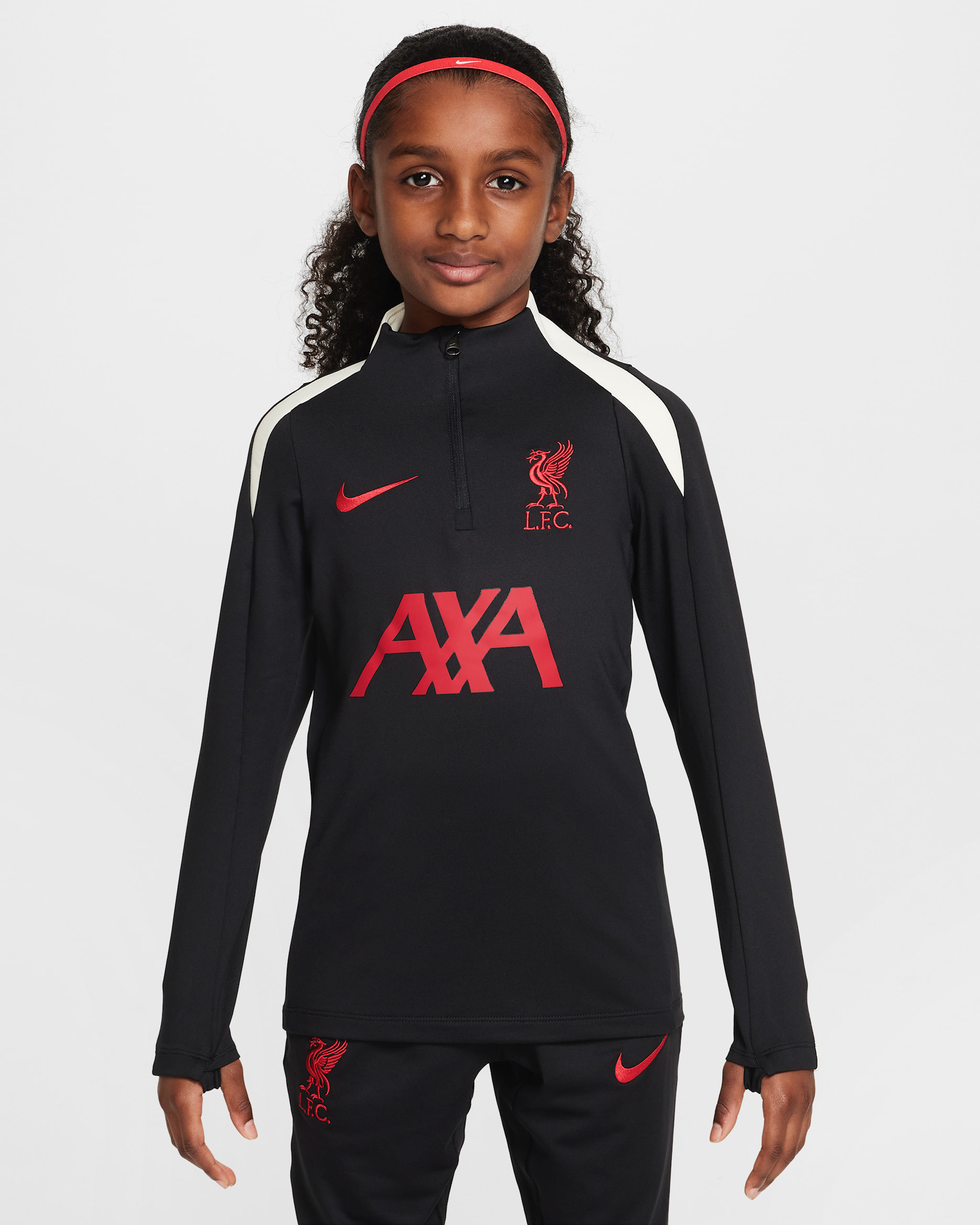 Liverpool FC Strike Special Edition Nike Dri-FIT voetbaltrainingstop voor kids - Zwart/Coconut Milk/Gym Red
