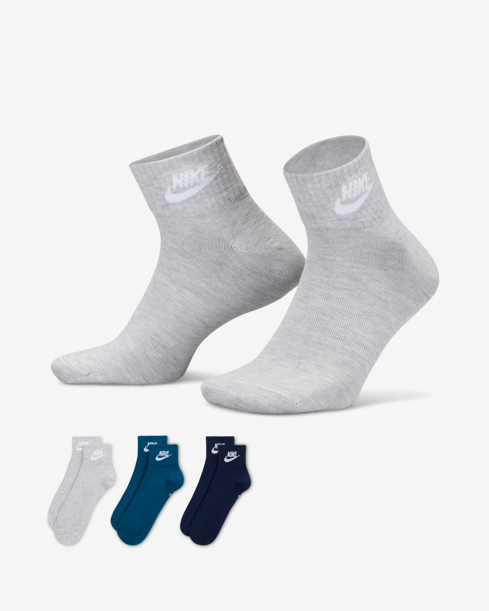 Nike Everyday Essential Ankle Socks (3 Pairs) - Multi-Colour