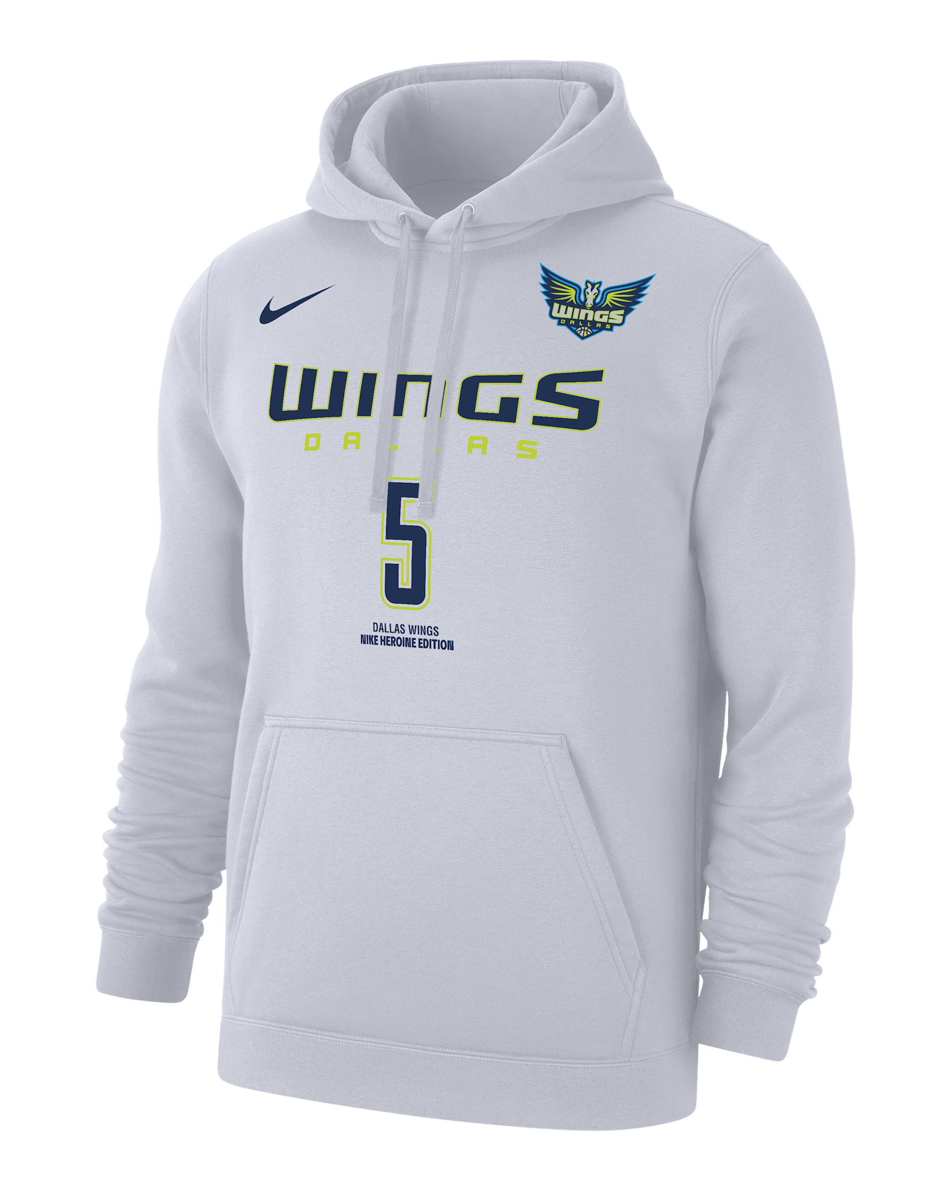 Sudadera con gorro sin cierre Nike de tejido Fleece de la WNBA Paige Bueckers Dallas Wings Club - Blanco
