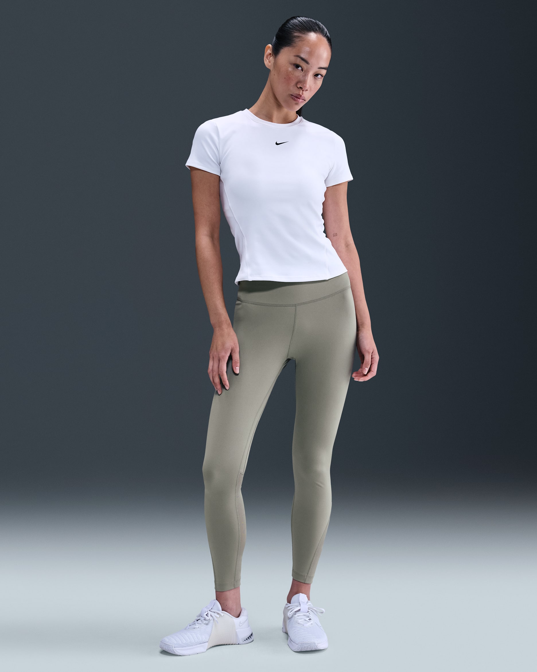 Nike One Women's High-Waisted 7/8 Leggings - Light Army/White