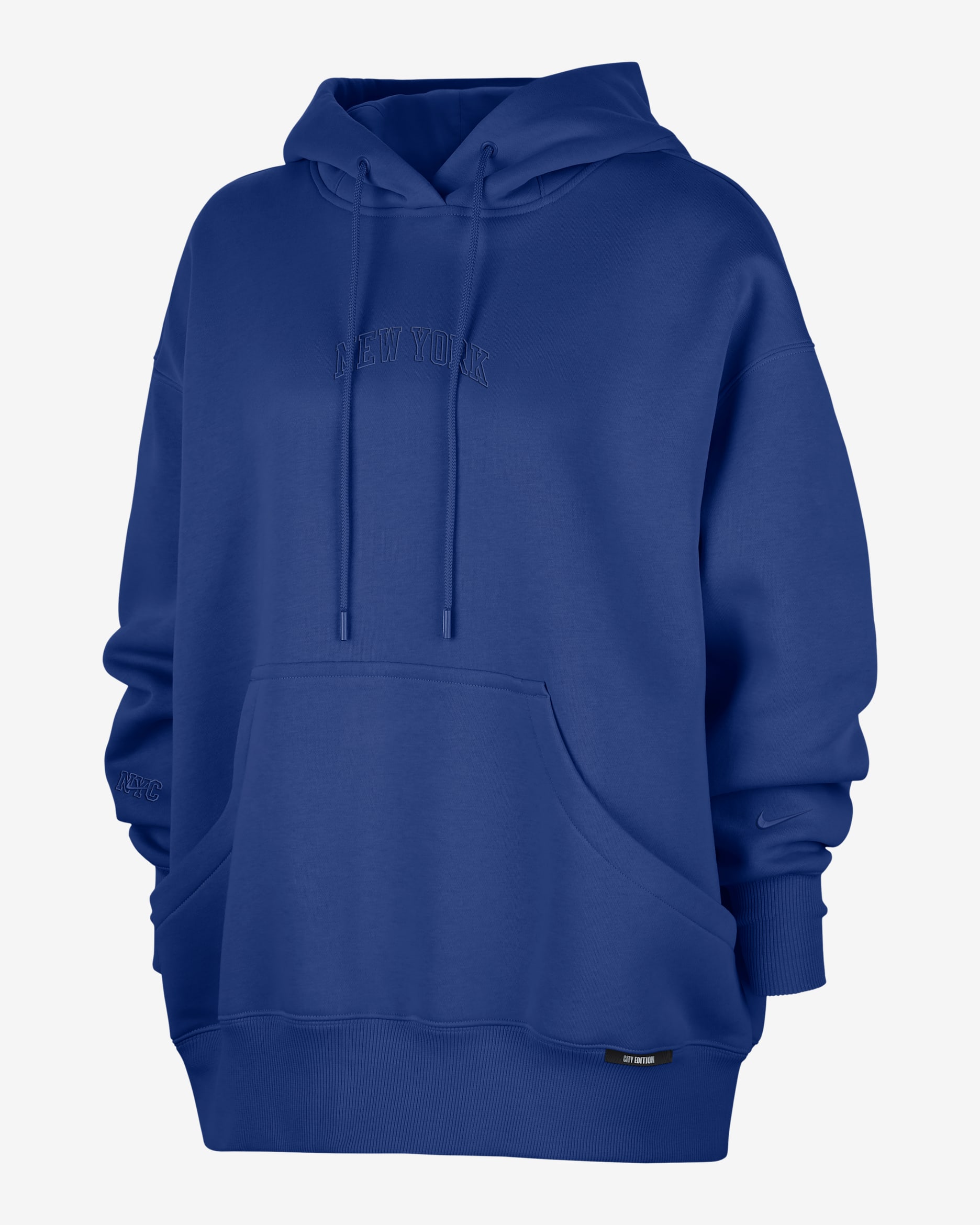 Sudadera con capucha Phoenix Fleece Nike de la NBA premium New York Knicks City Edition - Mujer - Azul enérgico