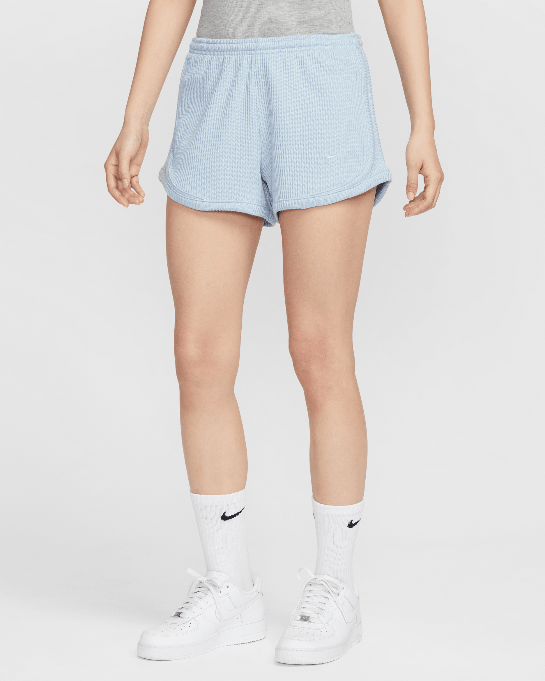 Nike Sportswear Chill Waffle Women's Mid-Rise 8cm (approx.) Shorts - Light Armoury Blue/Light Armoury Blue