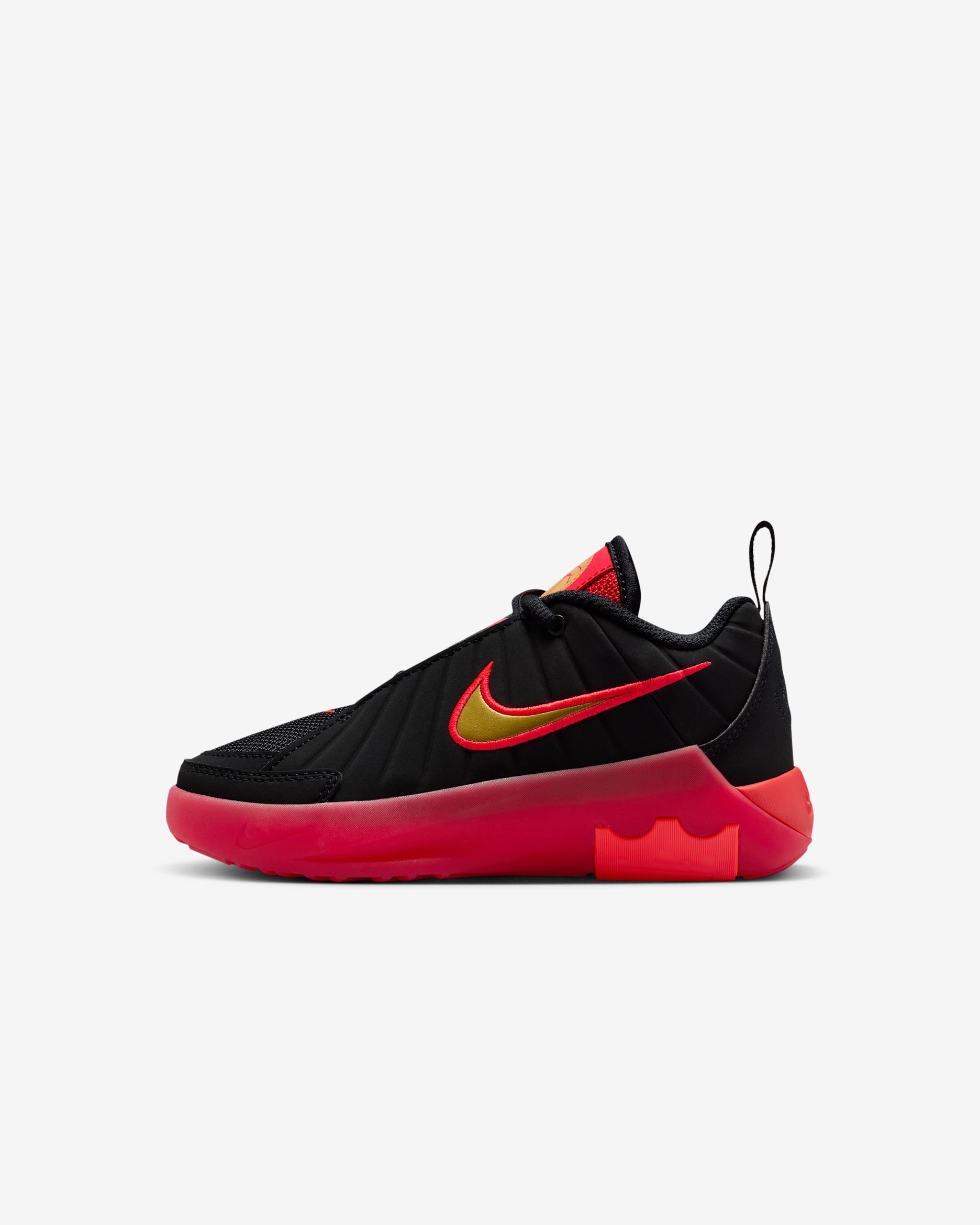 LeBron Witness 9 Little Kids' Shoes - Black/University Red/Bright Crimson/Metallic Gold