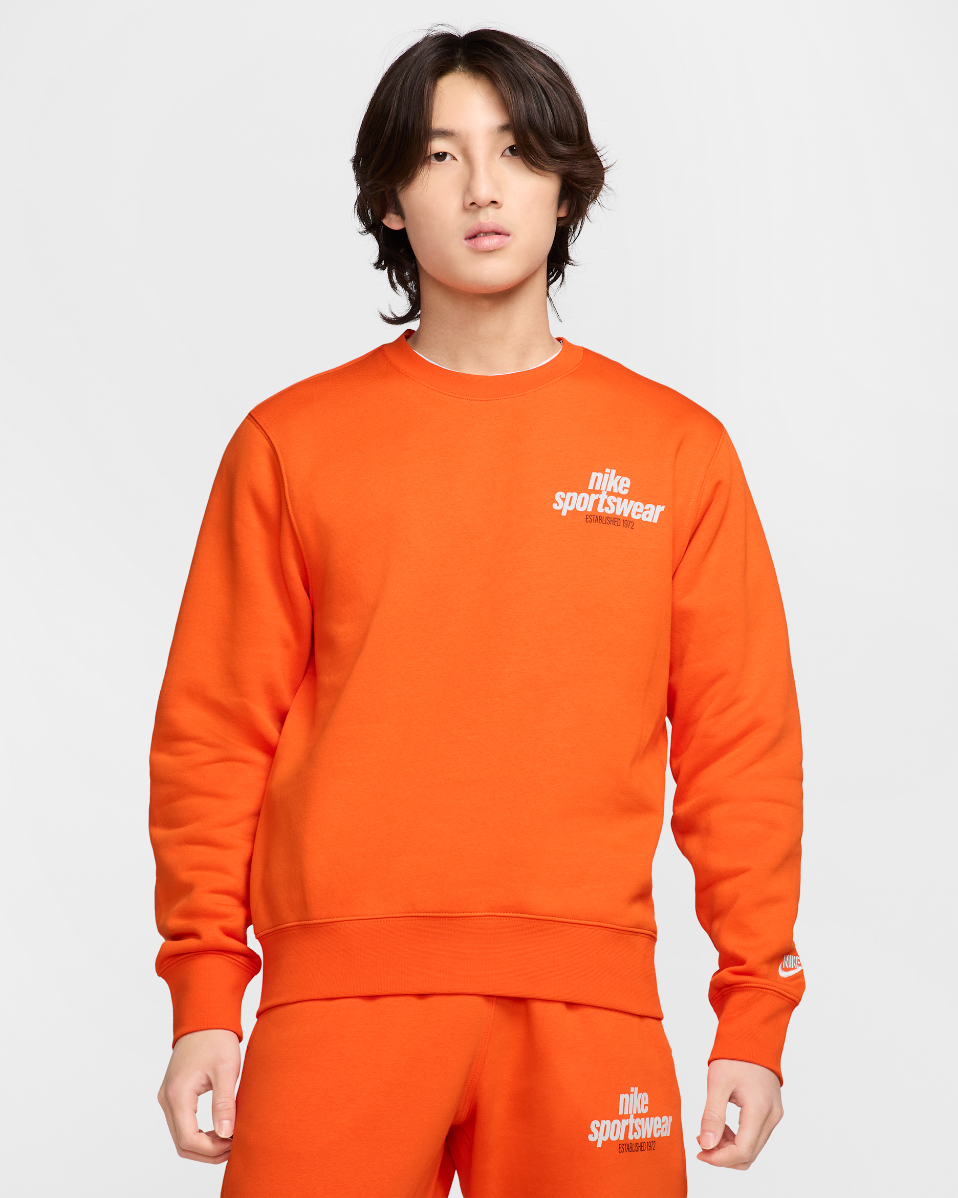 ナイキ クラブ メンズ フリース クルー - セーフティオレンジ/セーフティオレンジ/フォトンダスト