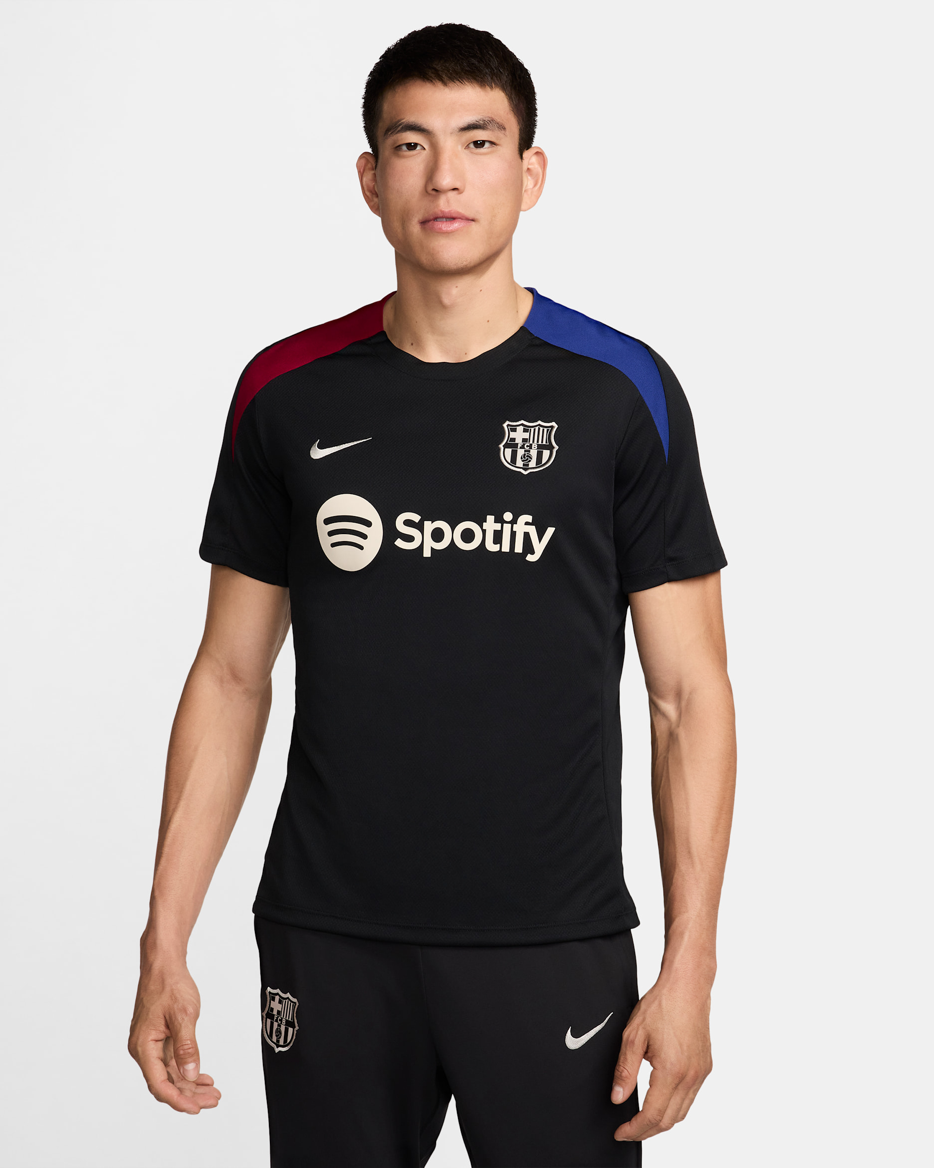 F.C. Barcelona Strike Men's Nike Dri-FIT Football Short-Sleeve Knit Top - Black/Noble Red/Deep Royal Blue/Light Orewood Brown