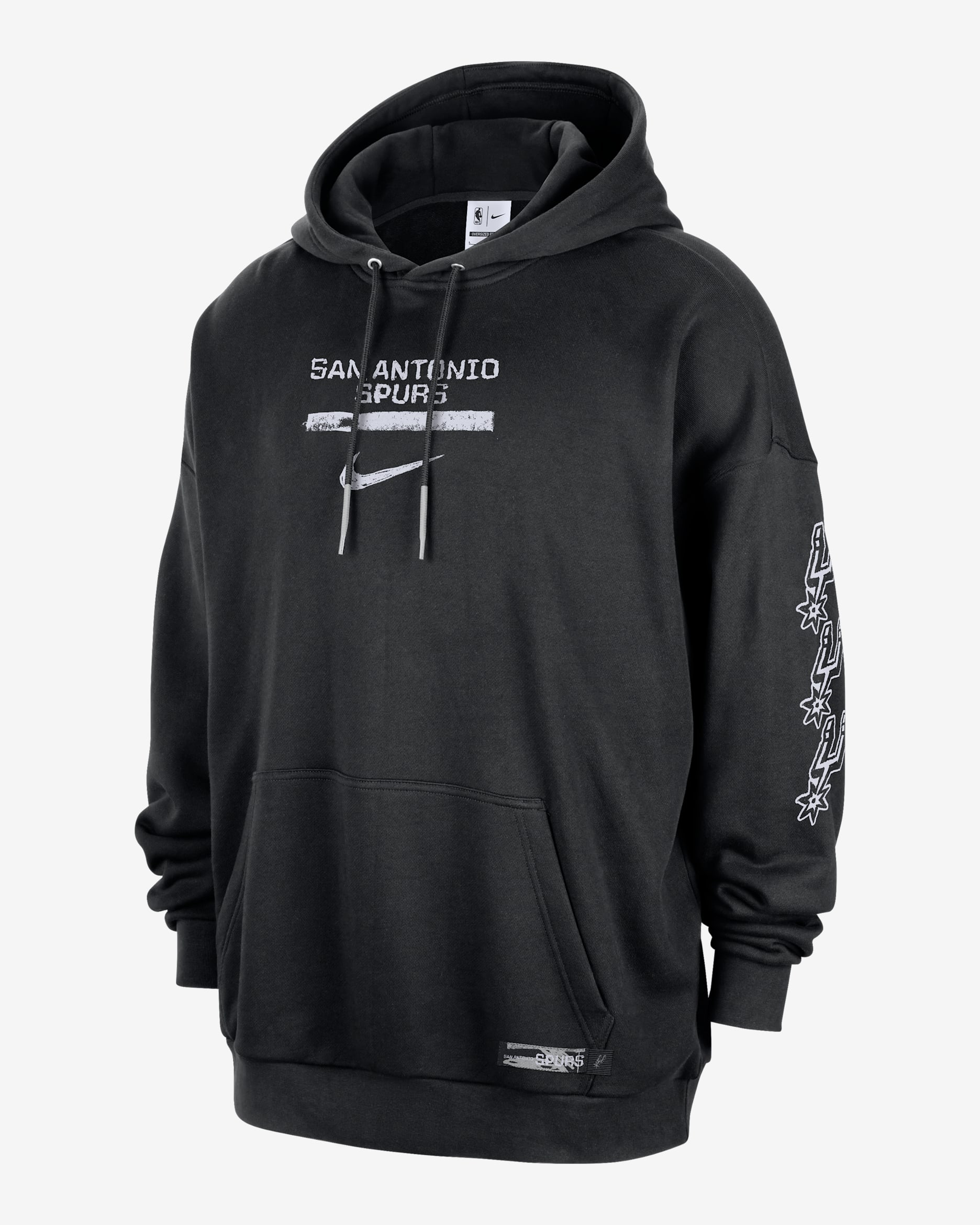 Sweat à capuche Jordan NBA Club Premium San Antonio Spurs Courtside pour homme - Noir/Flat Silver