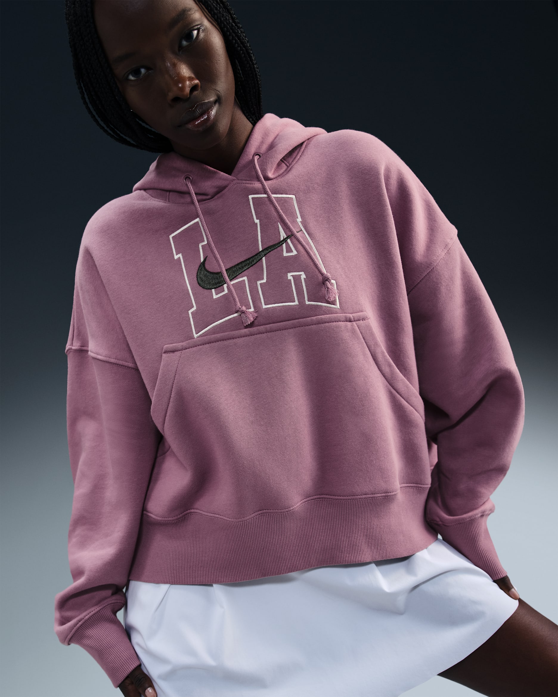 Nike Sportswear Phoenix Fleece Women's Over-Oversized Hoodie - Plum Dust/Vintage Green/Sail