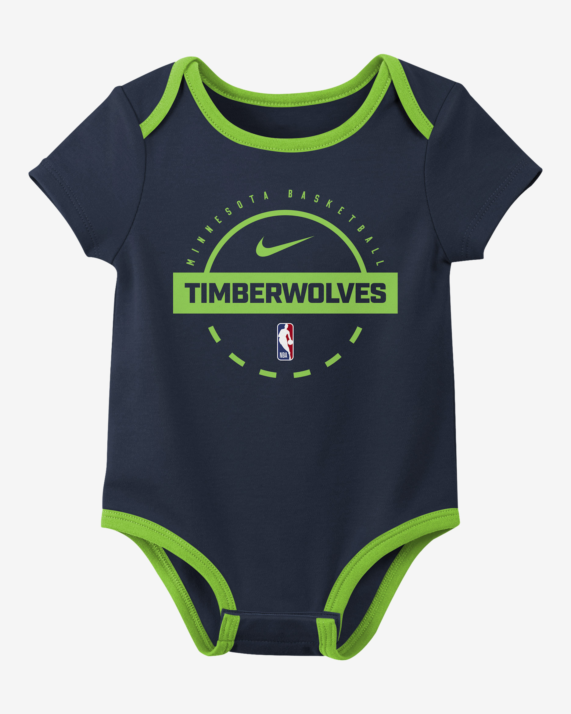 Nike "Minnesota Timberwolves" Baby (0-3M) NBA Bodysuit (2-Pack) - Navy/Grey