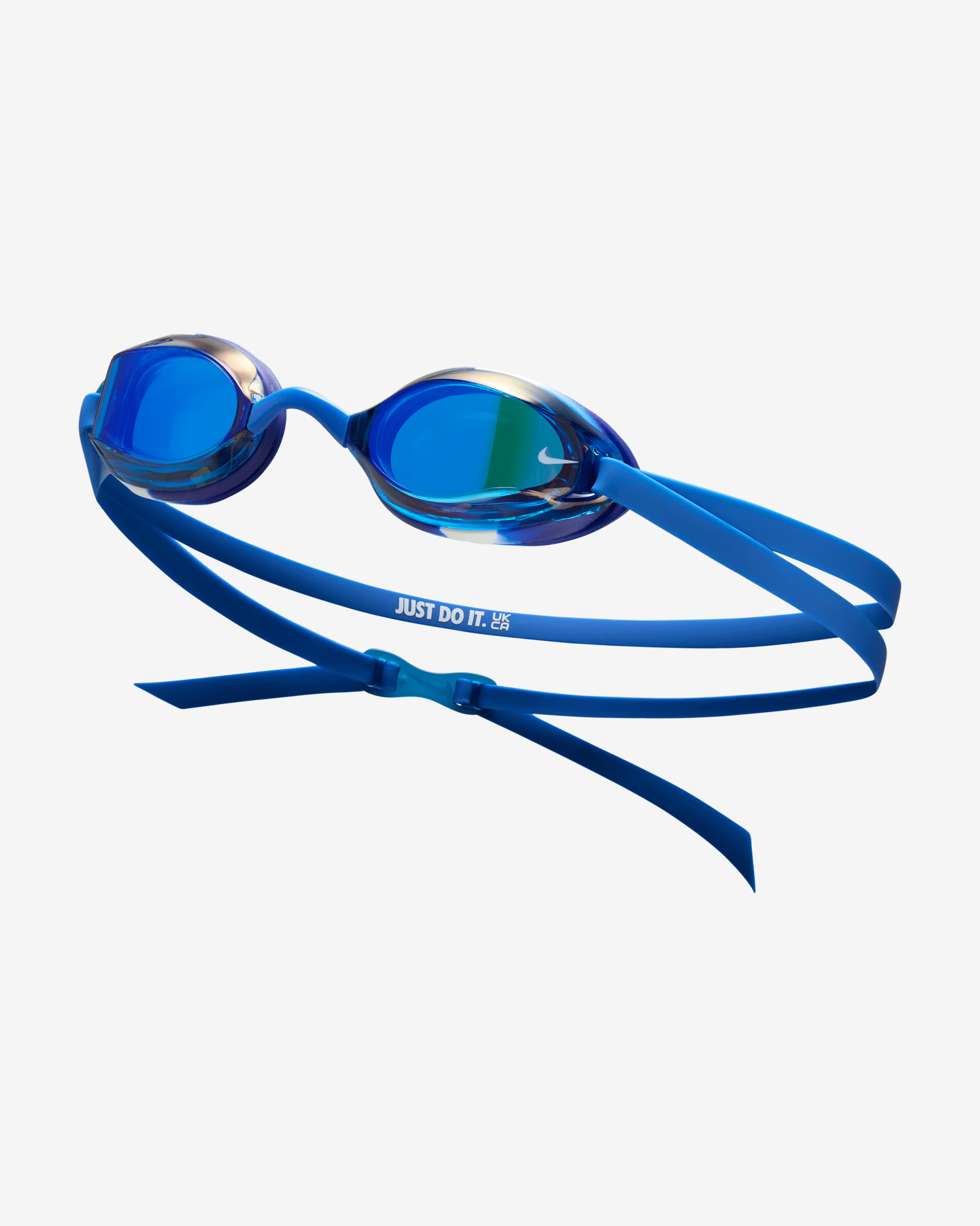 Goggles espejeados para niños talla grande Nike Legacy - Morado vivo/Azul universitario/Blanco/Blanco